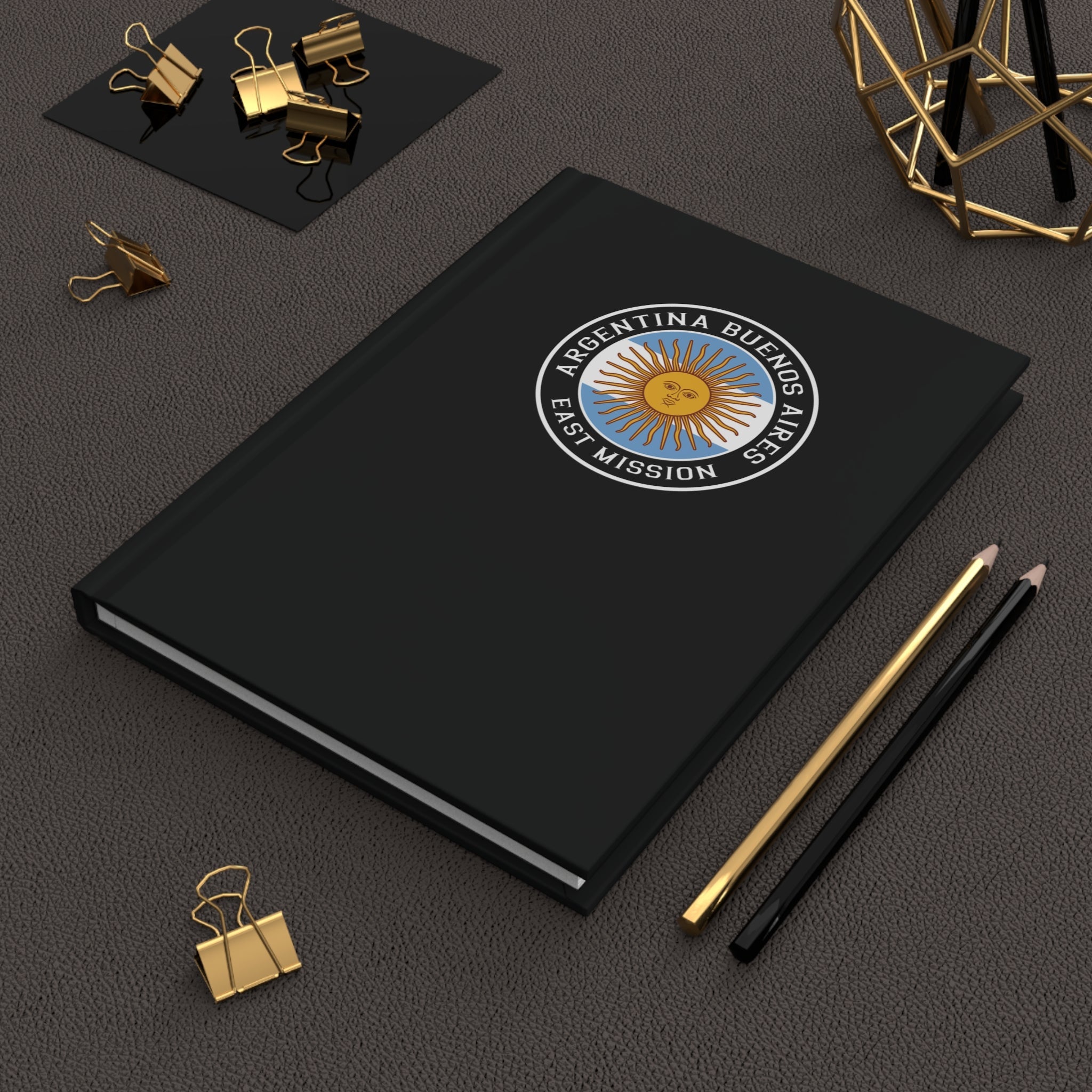 Argentina Buenos Aires East Mission Logo Design Black Hardcover Journal Matte - Mission Wishlist - LDS Missionary Gift Store