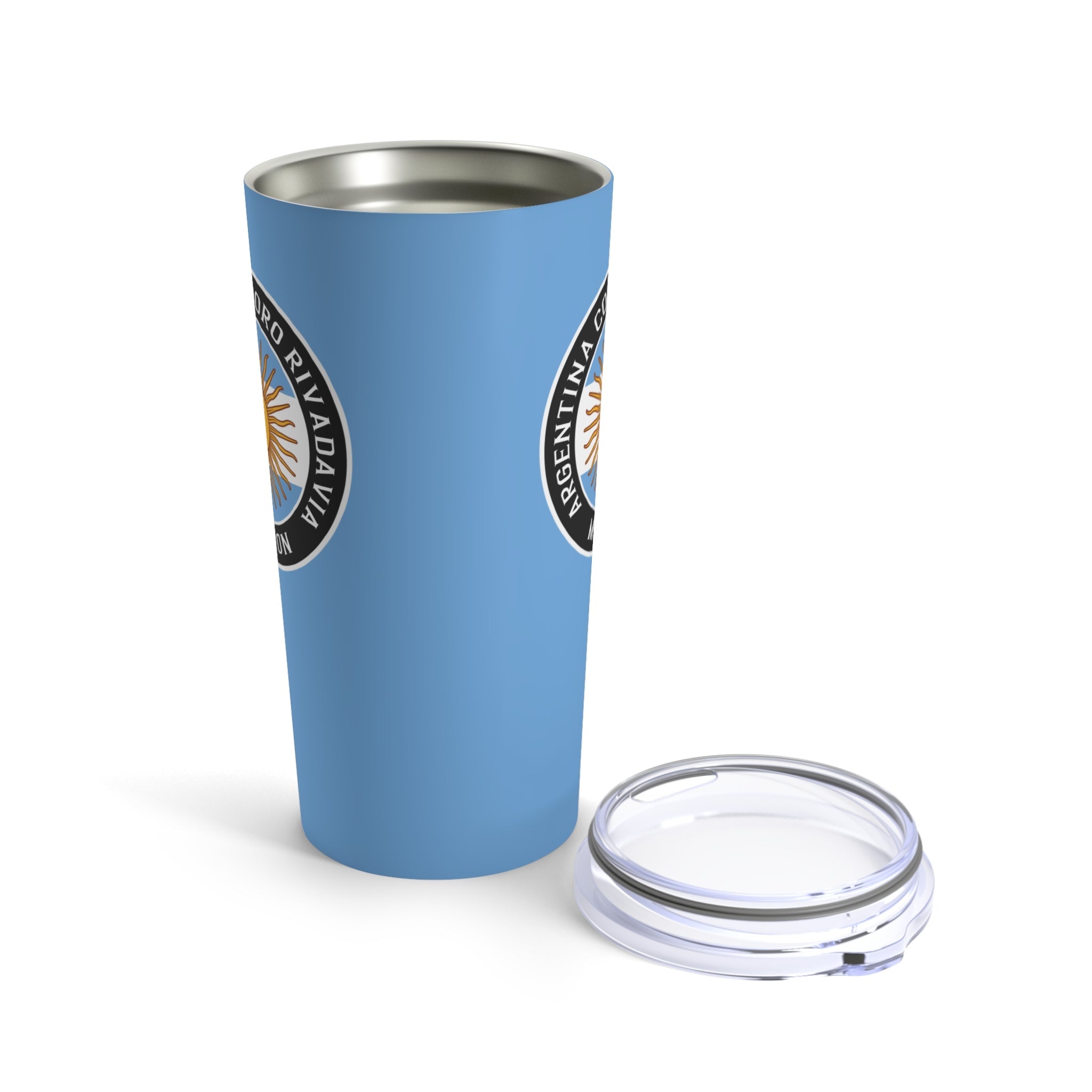 Argentina Comodoro Rivadavia Mission Flag Logo Tumbler 20oz Light Blue - Latter-Day Saint LDS Missionary Gift - Book of Mormon