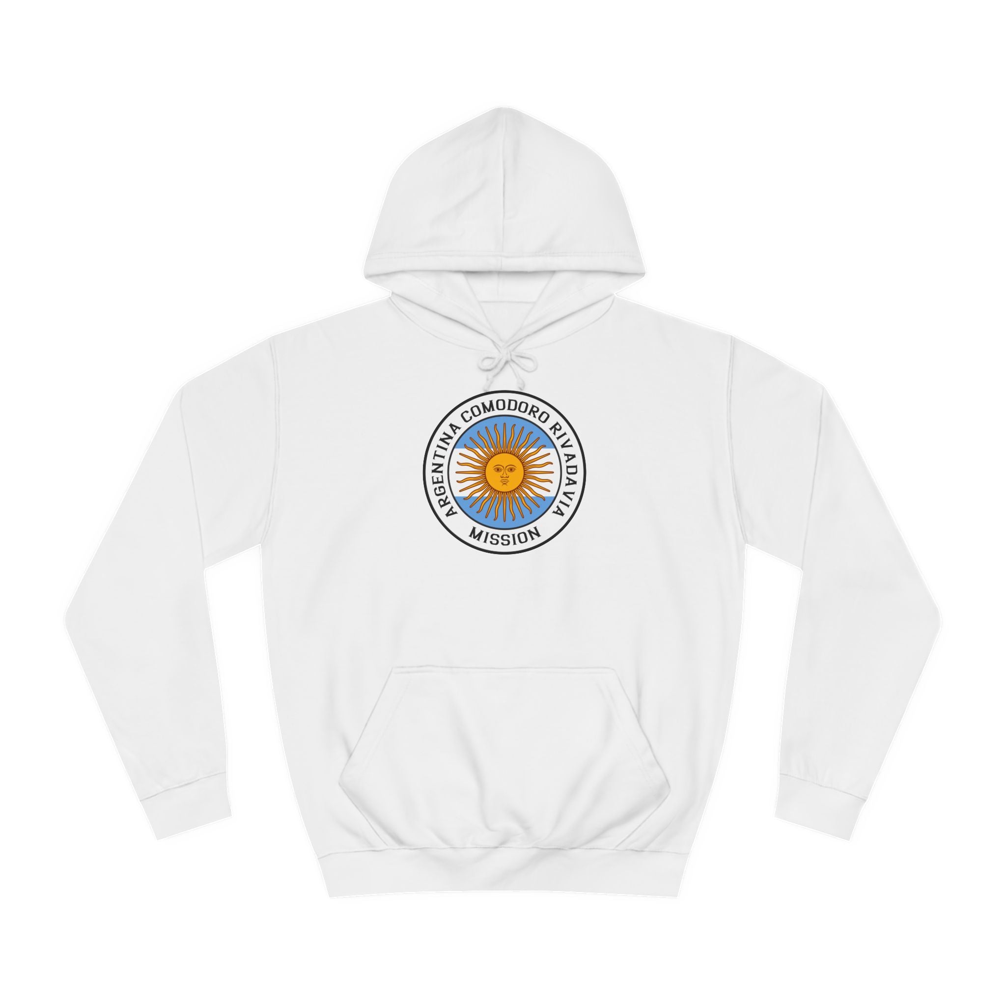 Argentina Comodoro Rivadavia Mission Flag Logo (White Border) College Hoodie - Mission Wishlist - LDS Missionary Gift Store