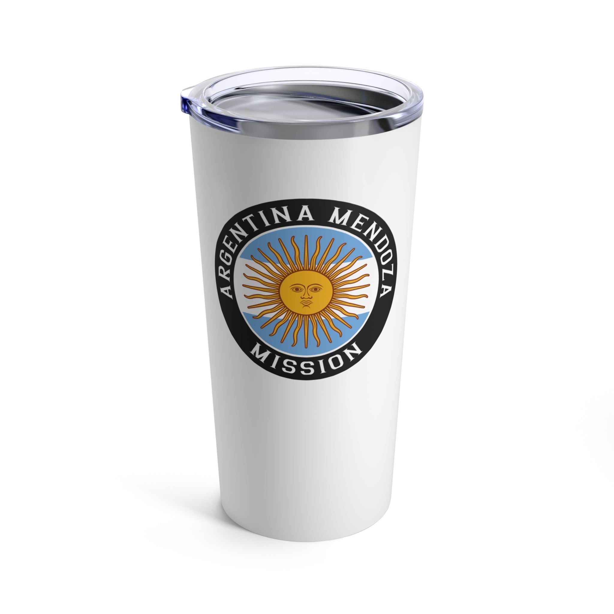Argentina Mendoza Mission Flag Logo Tumbler 20oz White - Latter-Day Saint LDS Missionary Gift - Book of Mormon