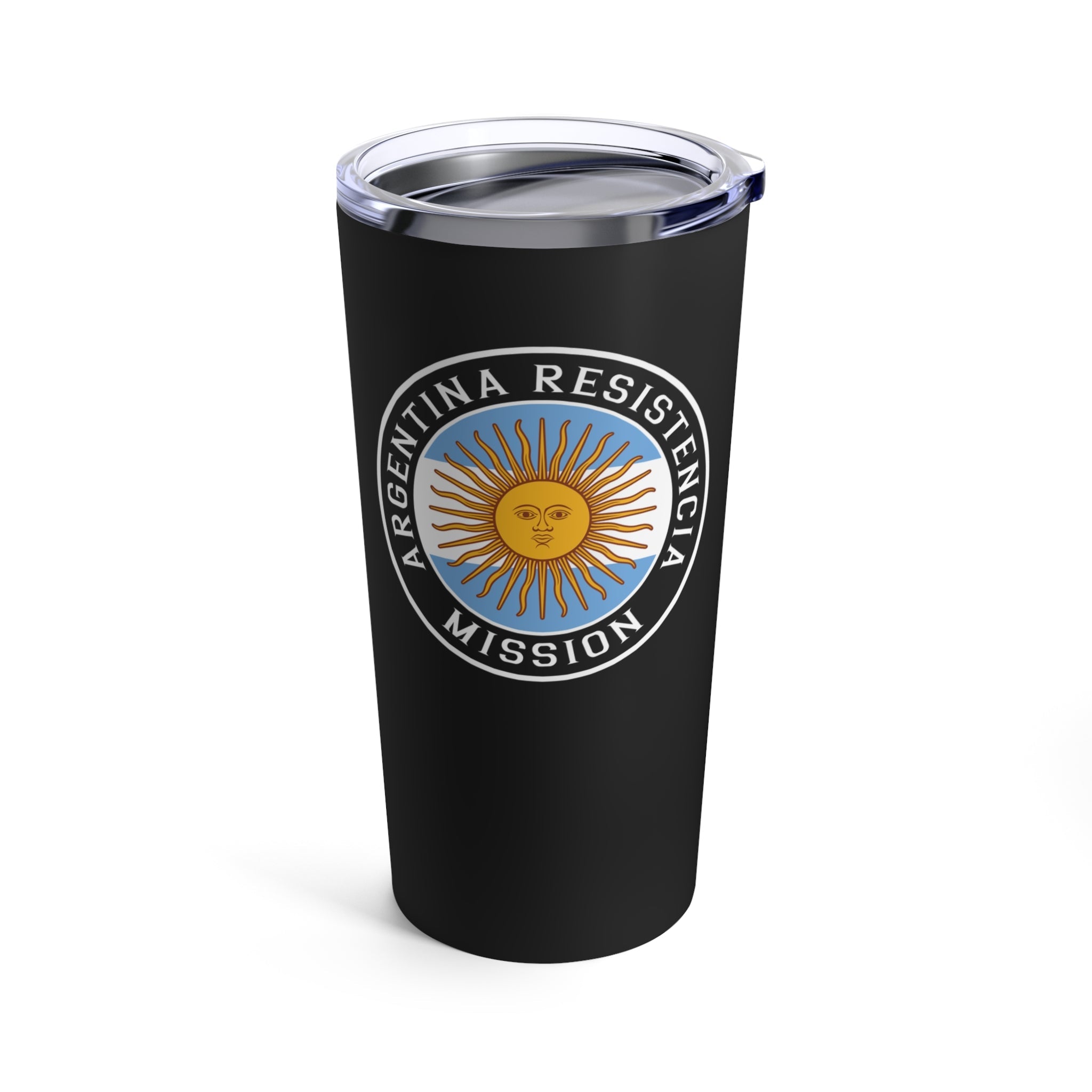 Argentina Resistencia Mission Flag Logo Tumbler 20oz Black - Latter-Day Saint LDS Missionary Gift - Book of Mormon