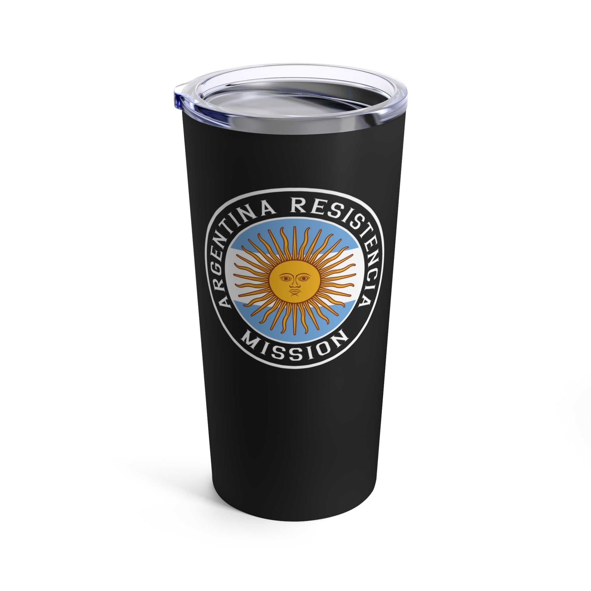 Argentina Resistencia Mission Flag Logo Tumbler 20oz Black - Latter-Day Saint LDS Missionary Gift - Book of Mormon