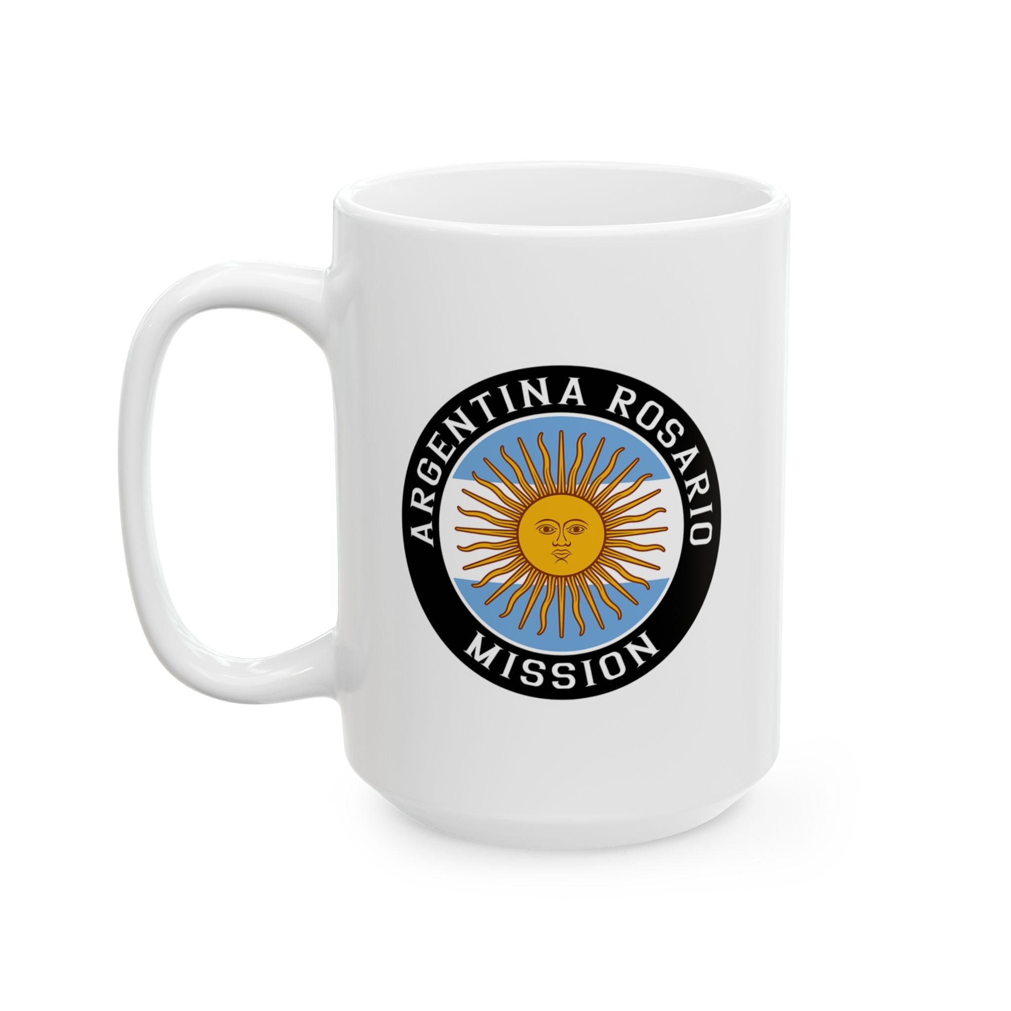 Argentina Rosario Mission Circular Flag White Ceramic Mug - Mission Wishlist - LDS Missionary Gift Store