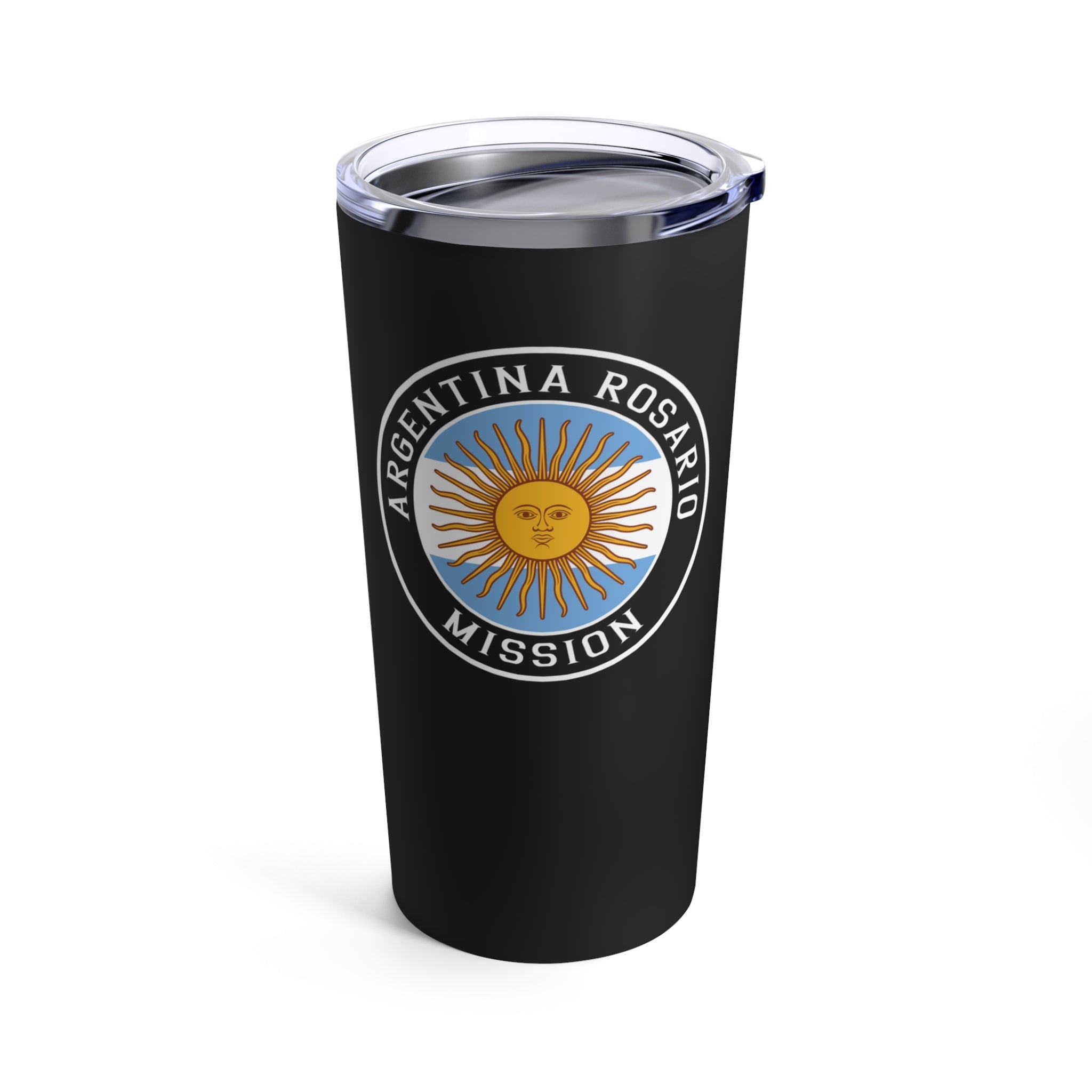 Argentina Rosario Mission Flag Logo Tumbler 20oz Black - Mission Wishlist - LDS Missionary Gift Store
