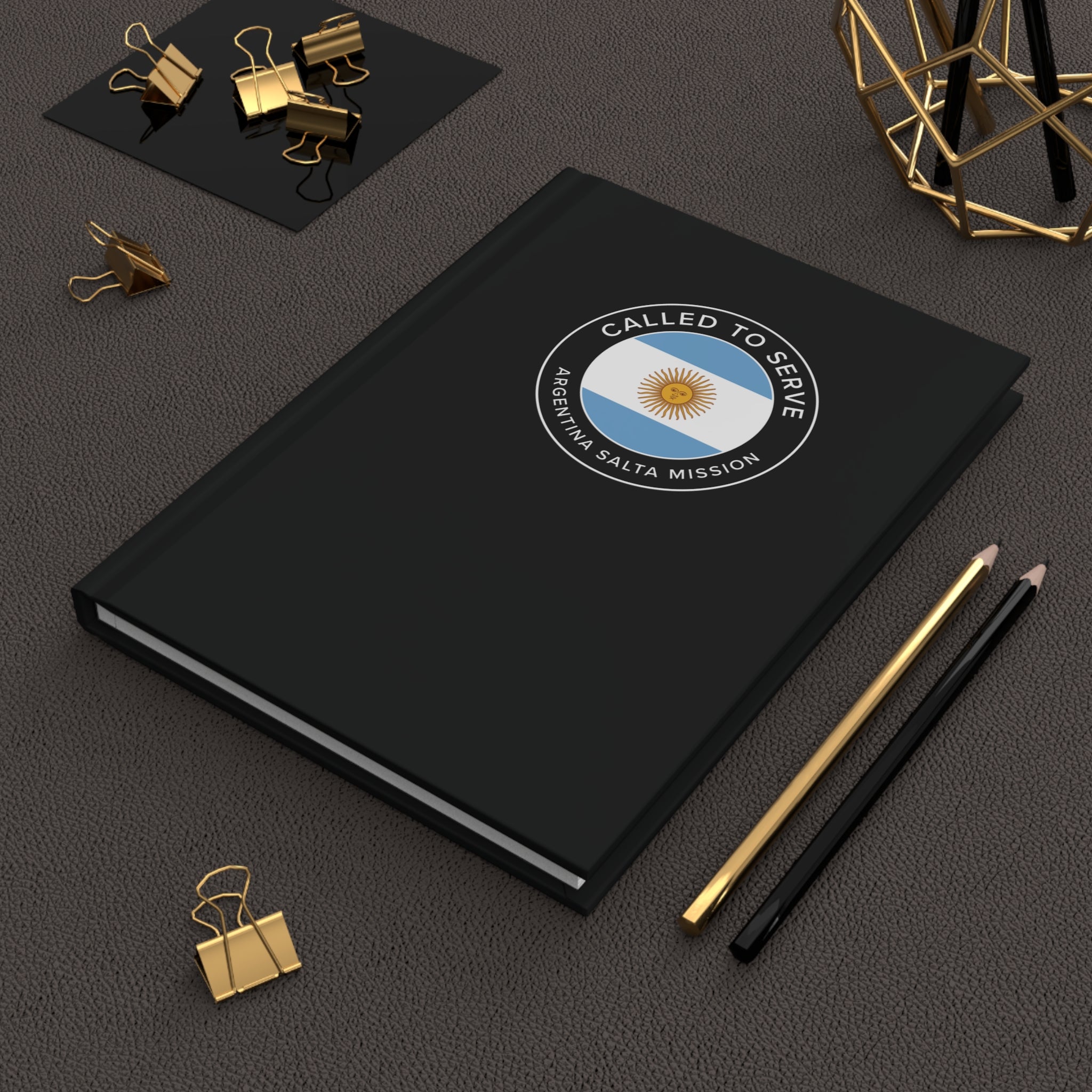 Argentina Salta Mission Circle Flag Called to Serve Black Hardcover Journal Matte - Latter-Day Saint LDS Missionary Gift - Book of Mormon