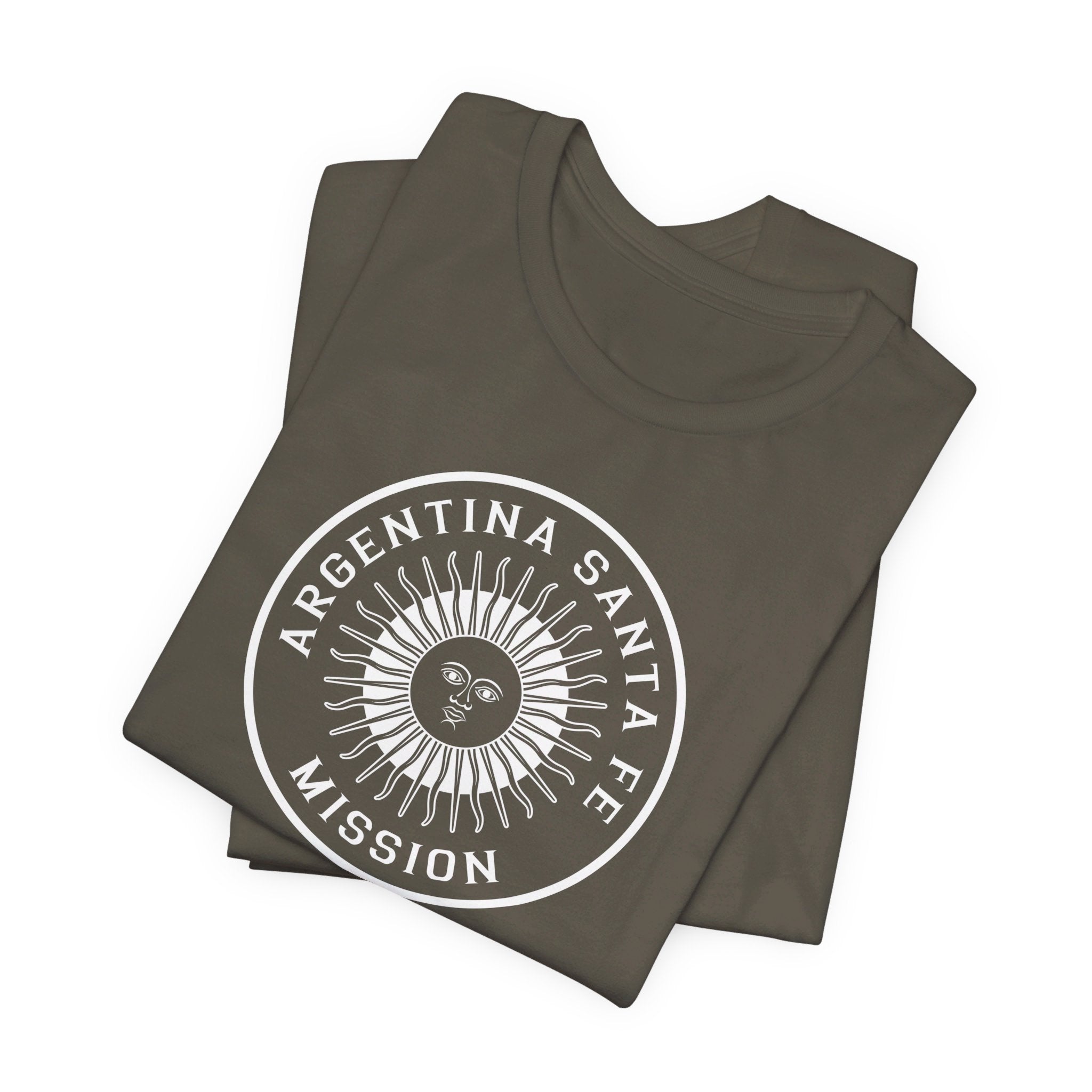 Argentina Santa Fe Mission Circular Monochrome Logo T-Shirt - Latter-Day Saint LDS Missionary Gift - Book of Mormon
