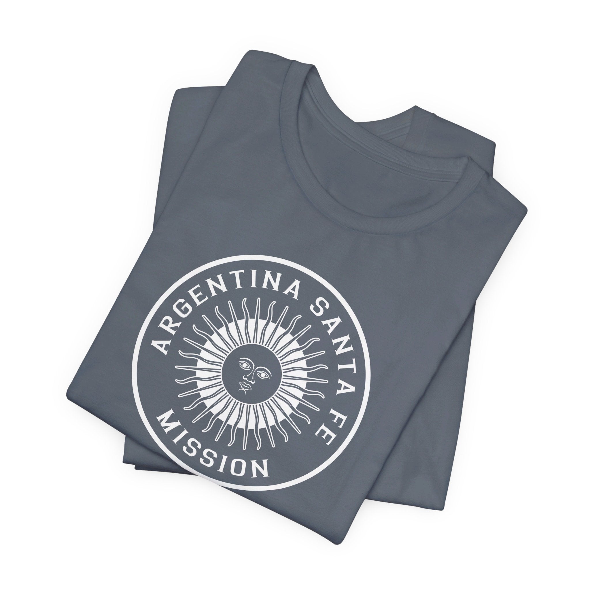 Argentina Santa Fe Mission Circular Monochrome Logo T-Shirt - Latter-Day Saint LDS Missionary Gift - Book of Mormon