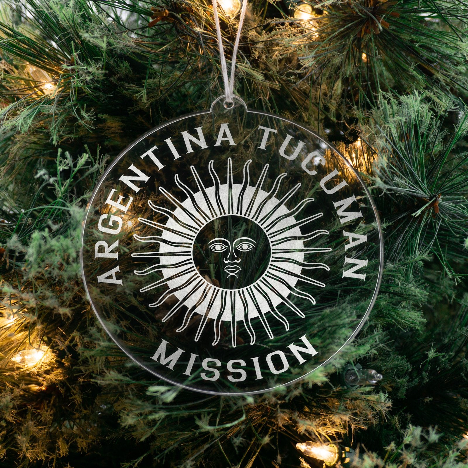 LDS Argentina Tucuman Mission Christmas Ornament hanging on a Tree