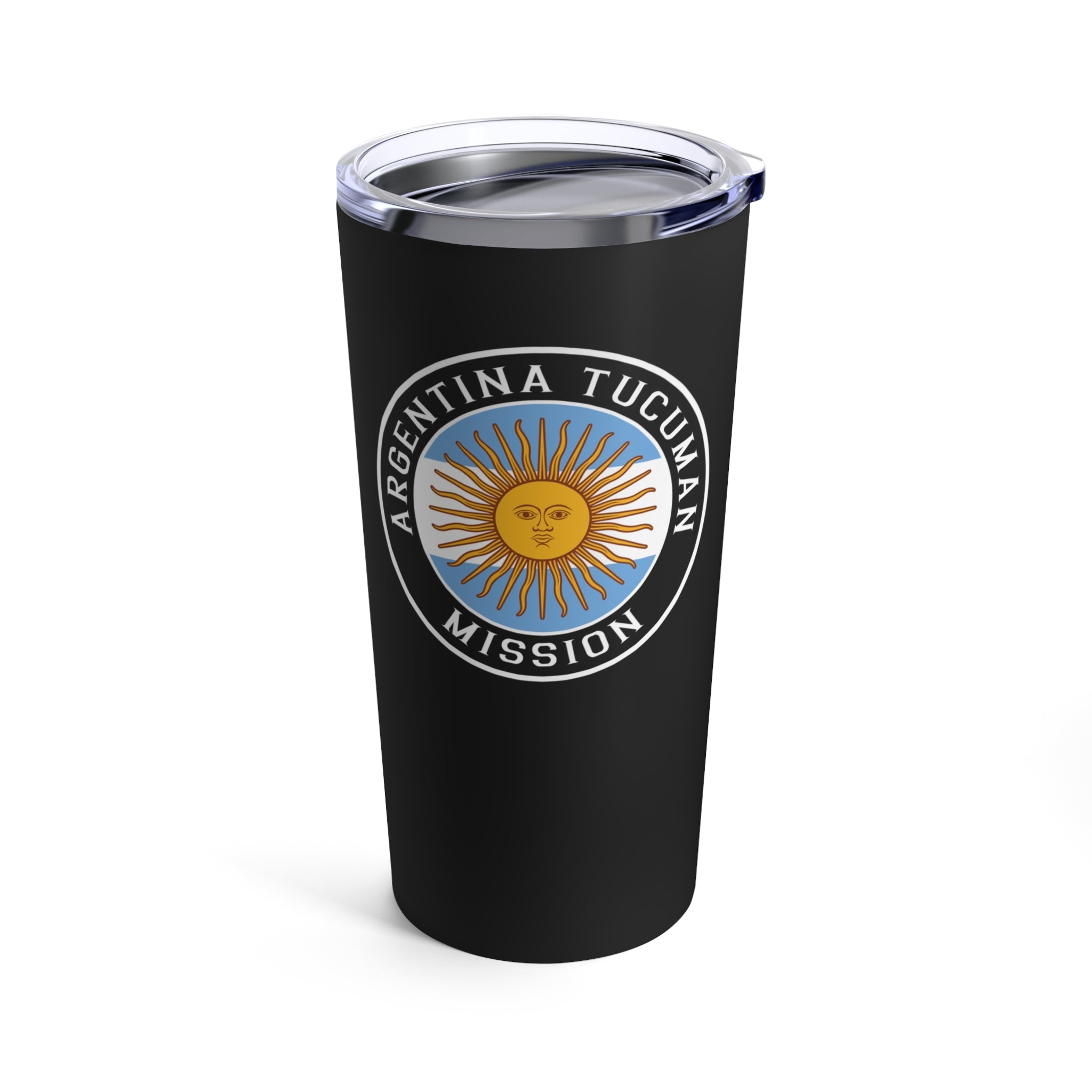 Argentina Tucuman Mission Flag Logo Tumbler 20oz Black - Latter-Day Saint LDS Missionary Gift - Book of Mormon