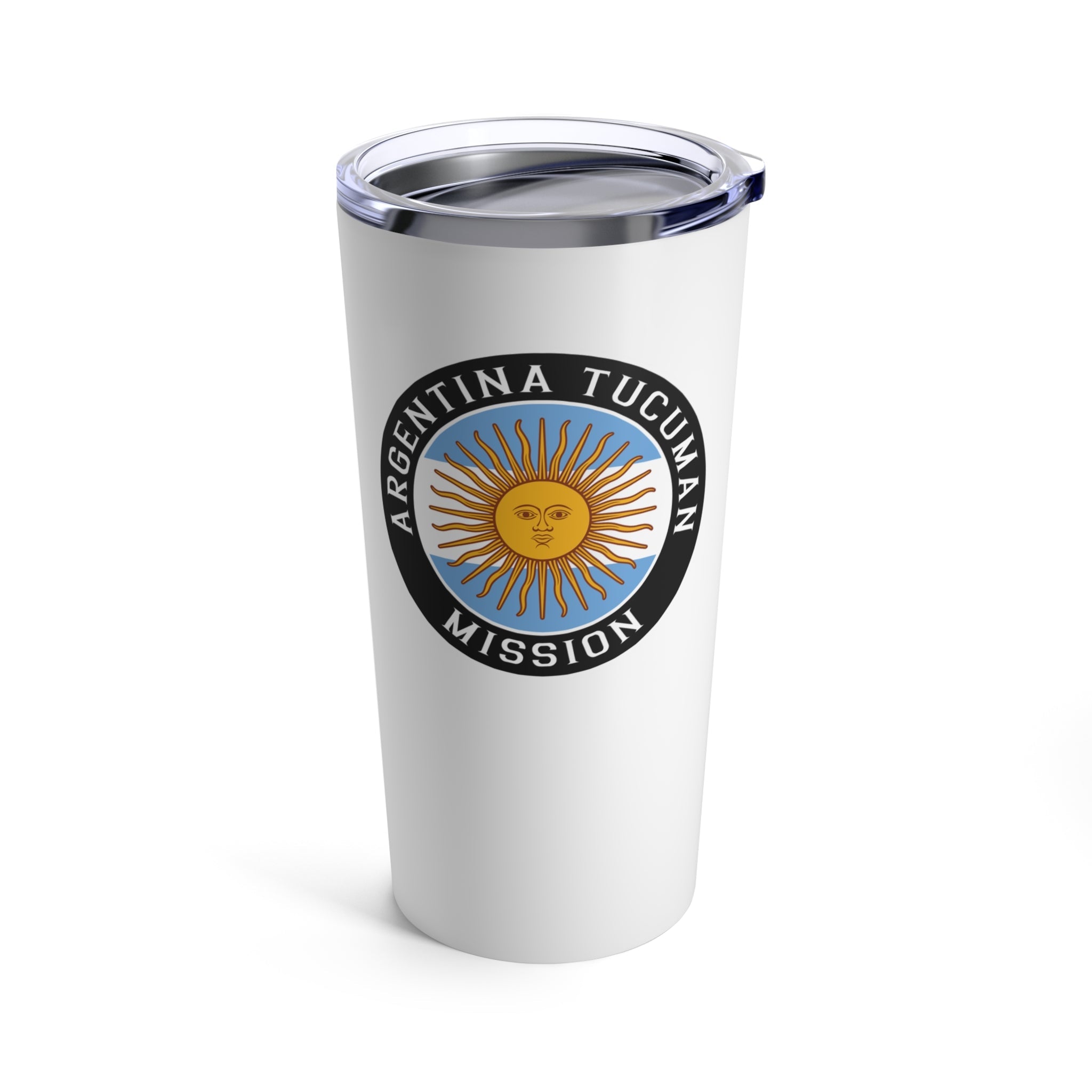 Argentina Tucuman Mission Flag Logo Tumbler 20oz White - Latter-Day Saint LDS Missionary Gift - Book of Mormon
