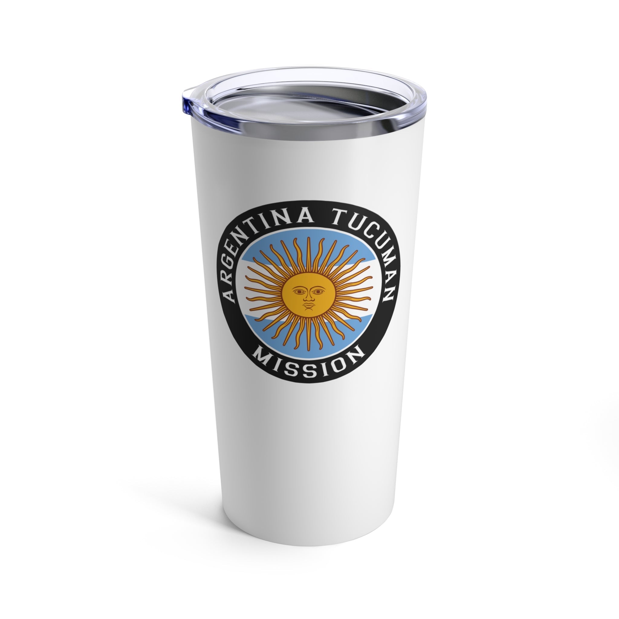 Argentina Tucuman Mission Flag Logo Tumbler 20oz White - Latter-Day Saint LDS Missionary Gift - Book of Mormon