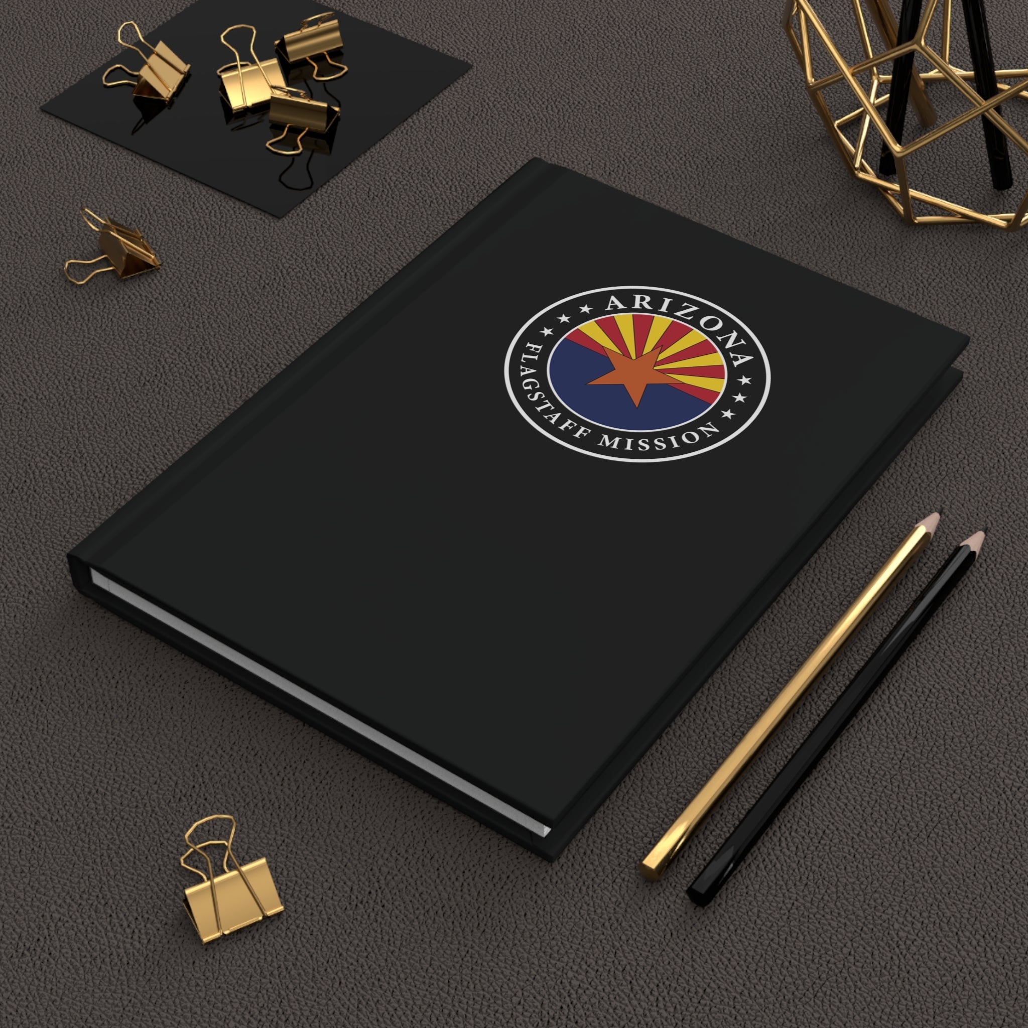 Arizona Flagstaff Mission Logo Design Black Hardcover Journal Matte - Latter-Day Saint LDS Missionary Gift - Book of Mormon