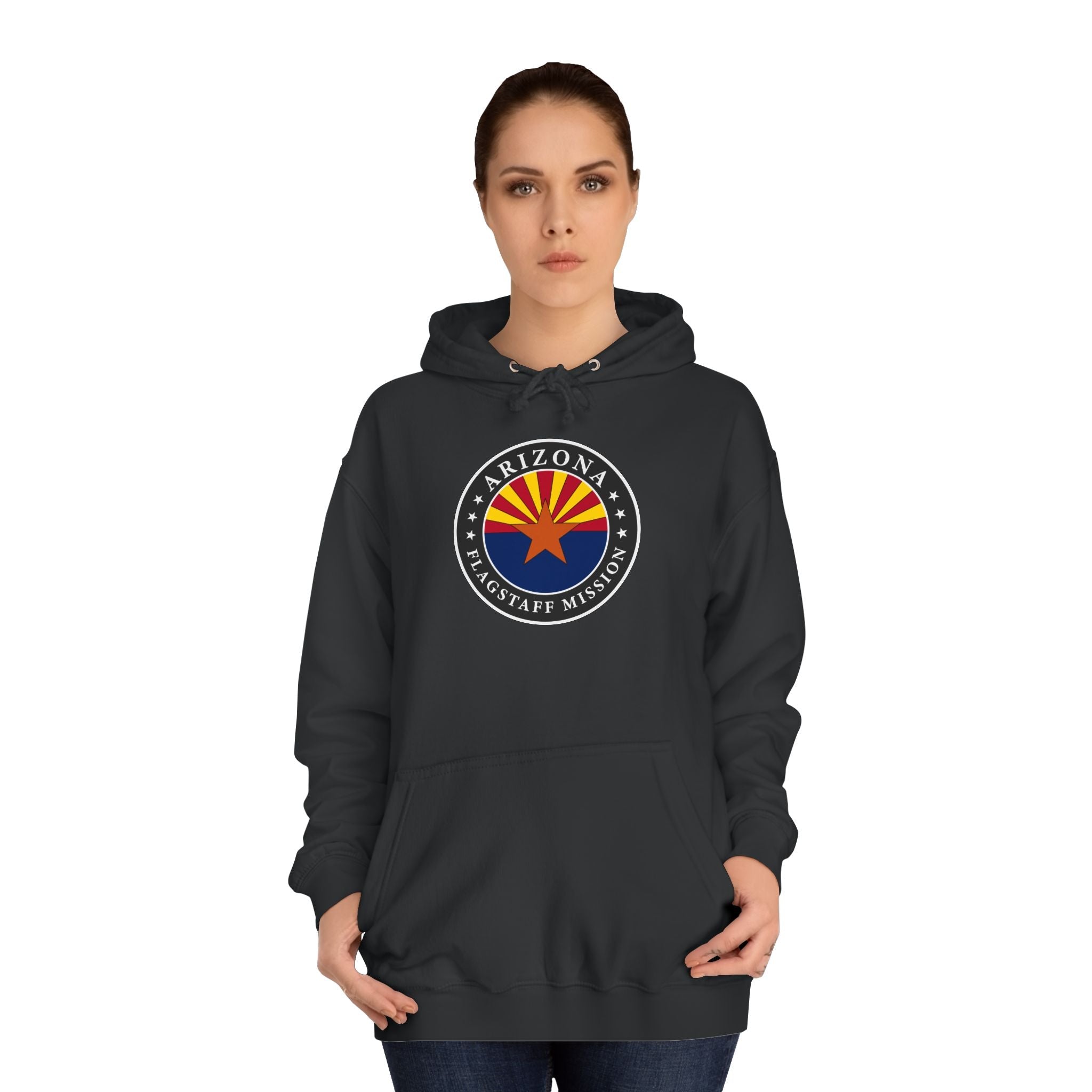 Arizona Flagstaff Mission State Flag Logo (Black Border) College Hoodie - Mission Wishlist - LDS Missionary Gift Store