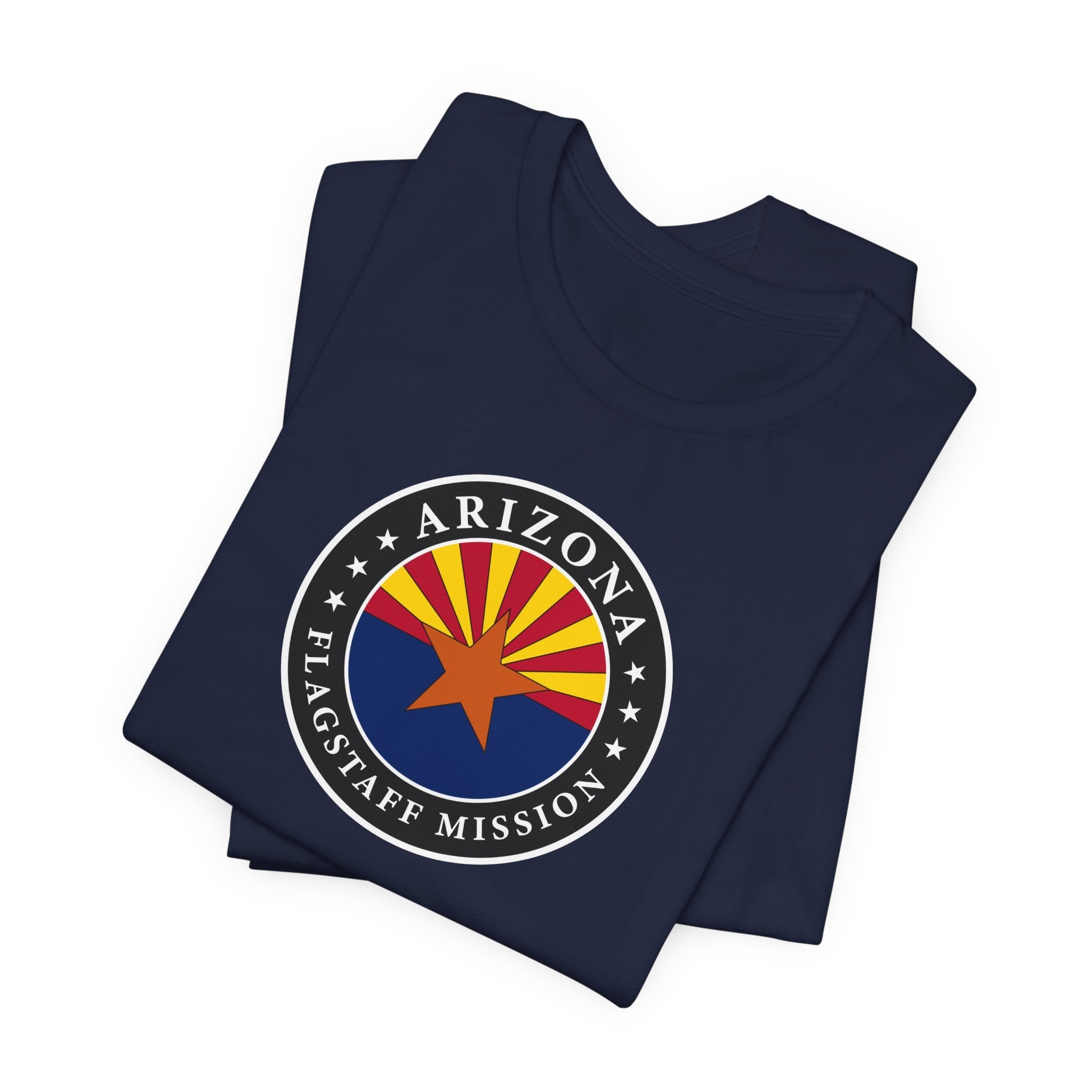 Arizona Flagstaff Mission State Flag Logo (Black Border) T-shirt - Mission Wishlist - LDS Missionary Gift Store