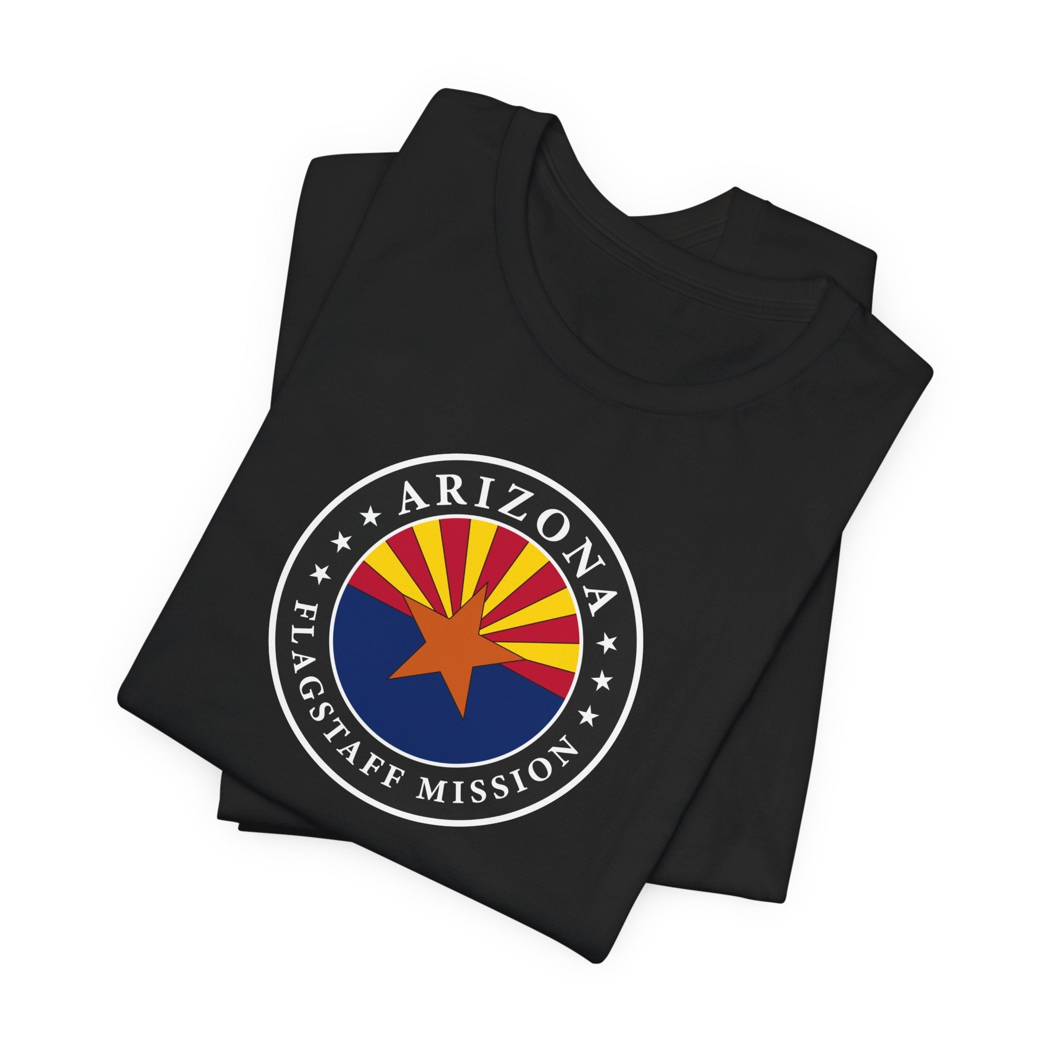 Arizona Flagstaff Mission State Flag Logo (Black Border) T-shirt - Mission Wishlist - LDS Missionary Gift Store