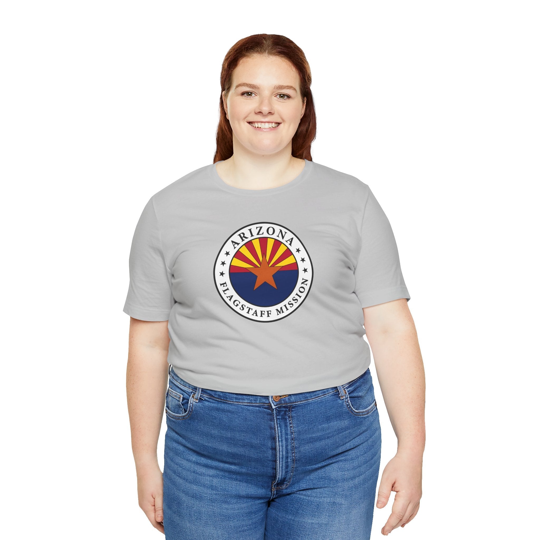 Arizona Flagstaff Mission State Flag Logo (White Border) T-shirt - Mission Wishlist - LDS Missionary Gift Store