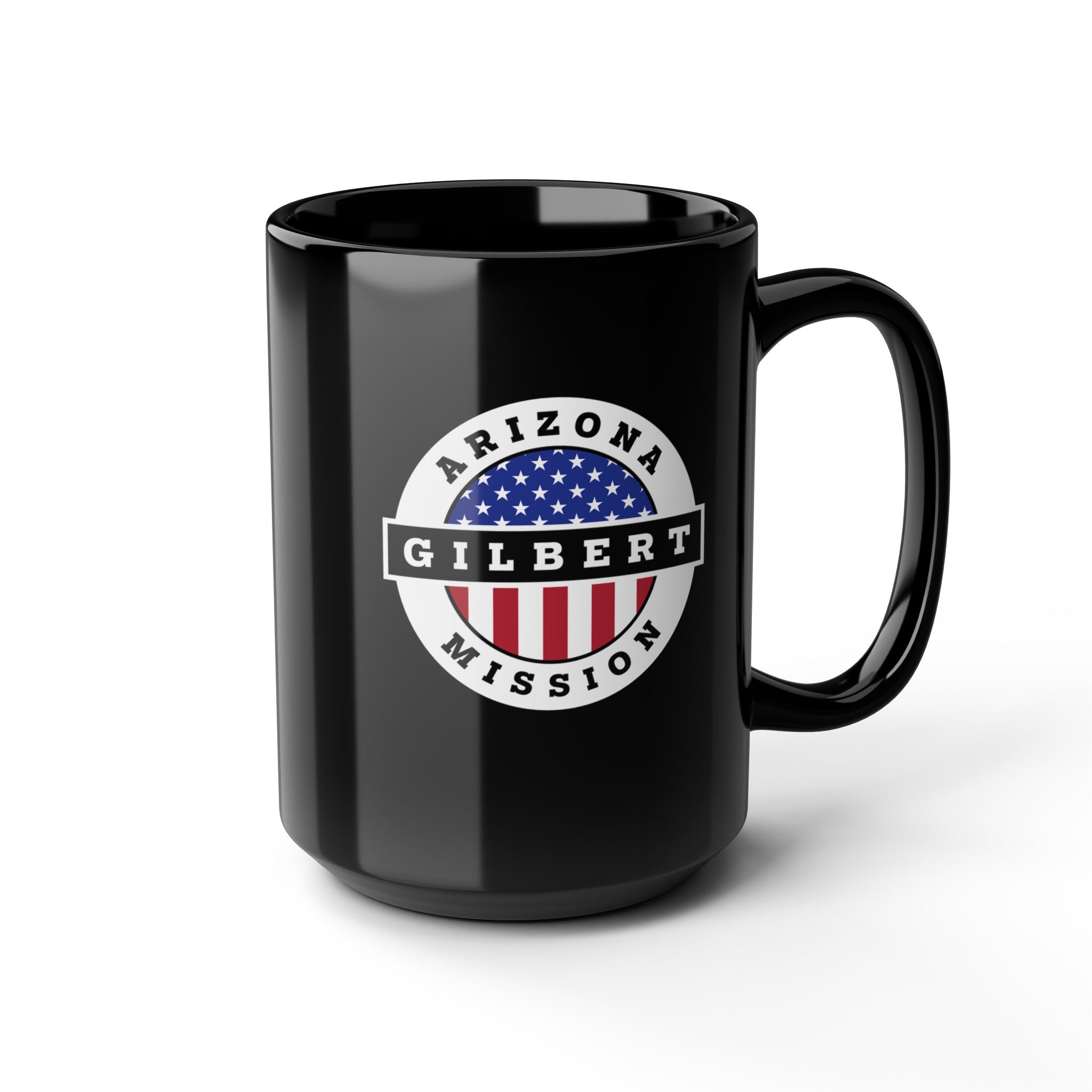 Arizona Gilbert Mission Circular Flag Black Ceramic Mug - Mission Wishlist - LDS Missionary Gift Store