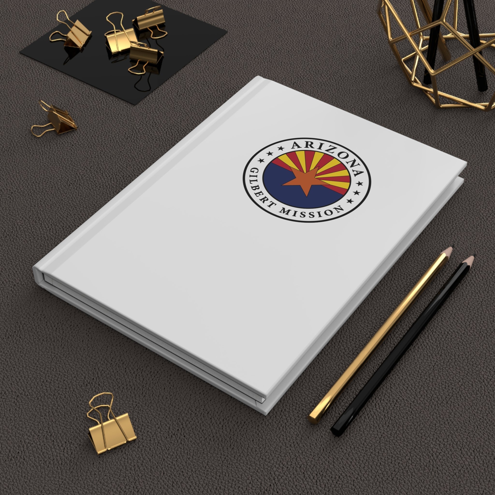 Arizona Gilbert Mission Logo Design White Hardcover Journal Matte - Mission Wishlist - LDS Missionary Gift Store
