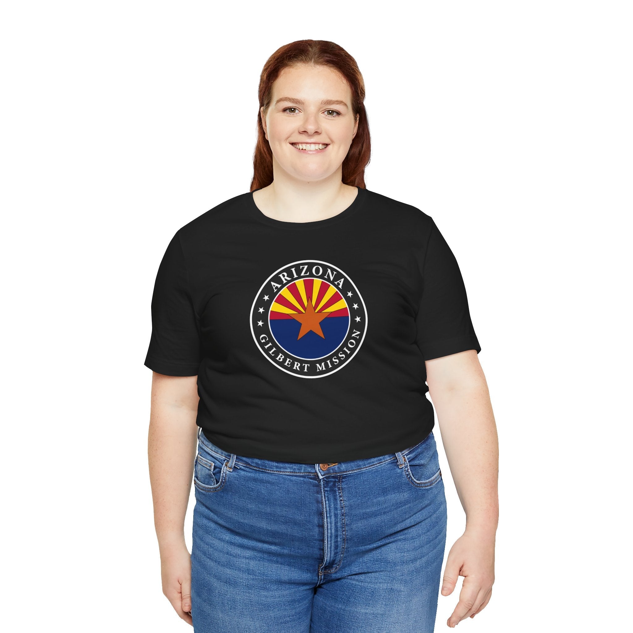 Arizona Gilbert Mission State Flag Logo (Black Border) T-shirt - Mission Wishlist - LDS Missionary Gift Store