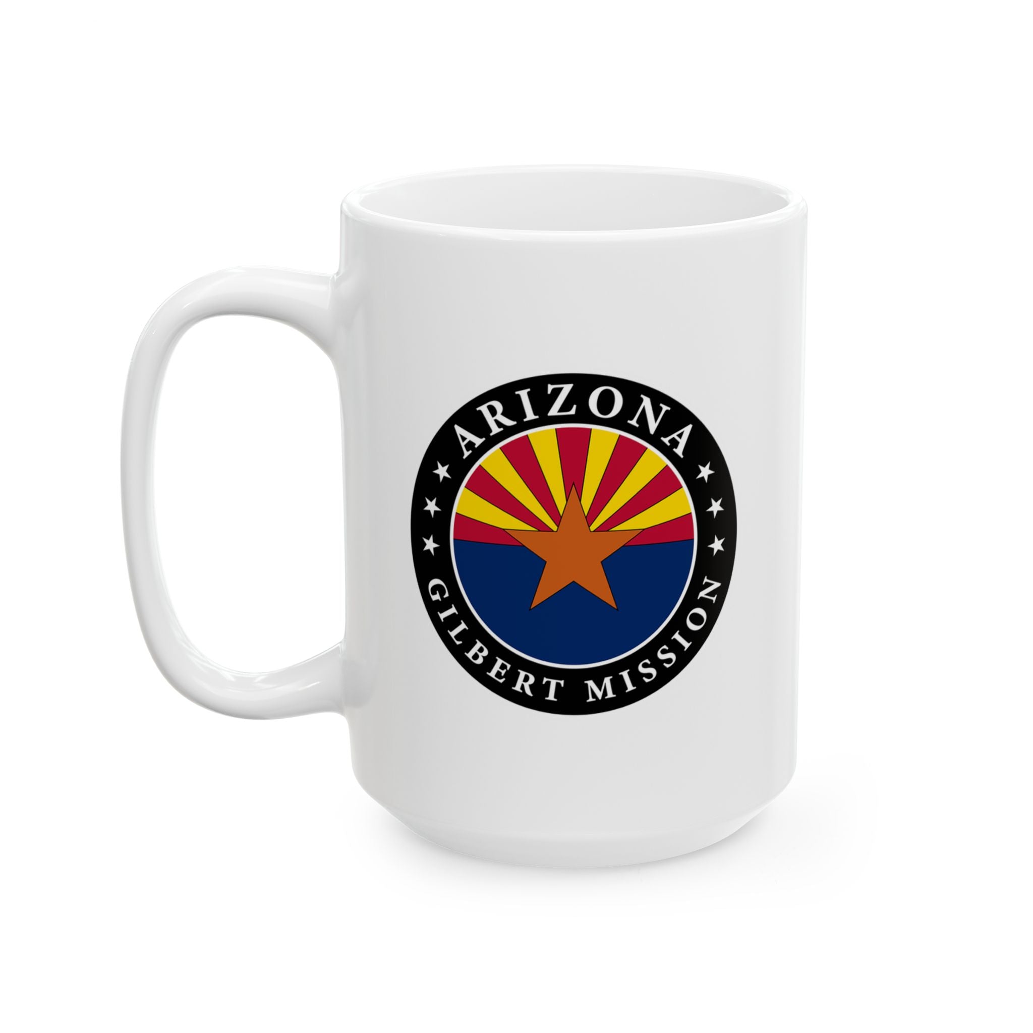 Arizona Gilbert Mission State Flag Logo Ceramic Mug White Name - Mission Wishlist - LDS Missionary Gift Store