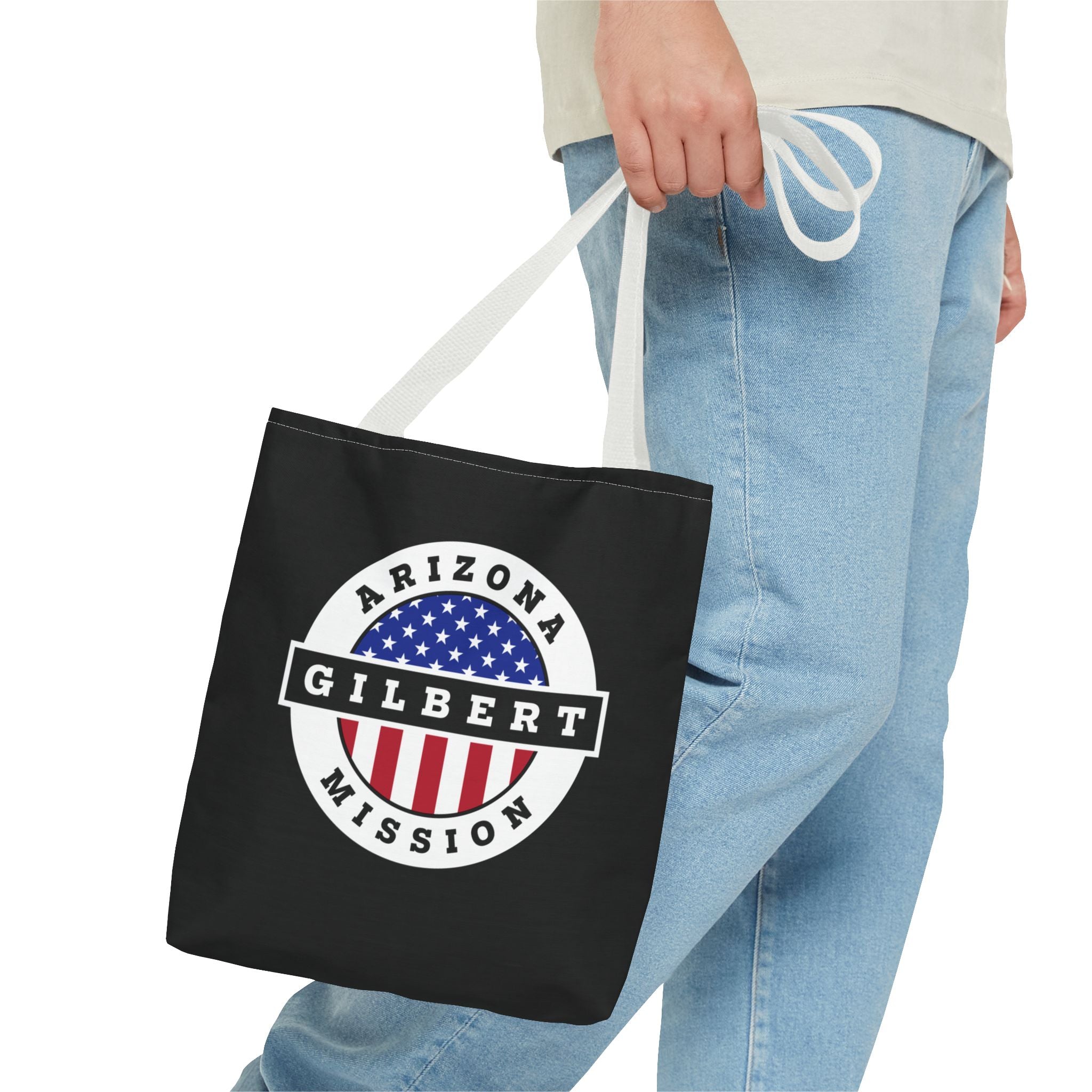 Arizona Gilbert Mission USA Flag Logo Tote Bag Black - Mission Wishlist - LDS Missionary Gift Store