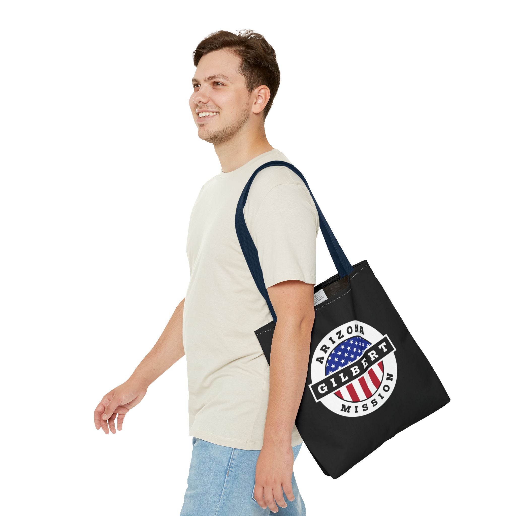 Arizona Gilbert Mission USA Flag Logo Tote Bag Black - Mission Wishlist - LDS Missionary Gift Store