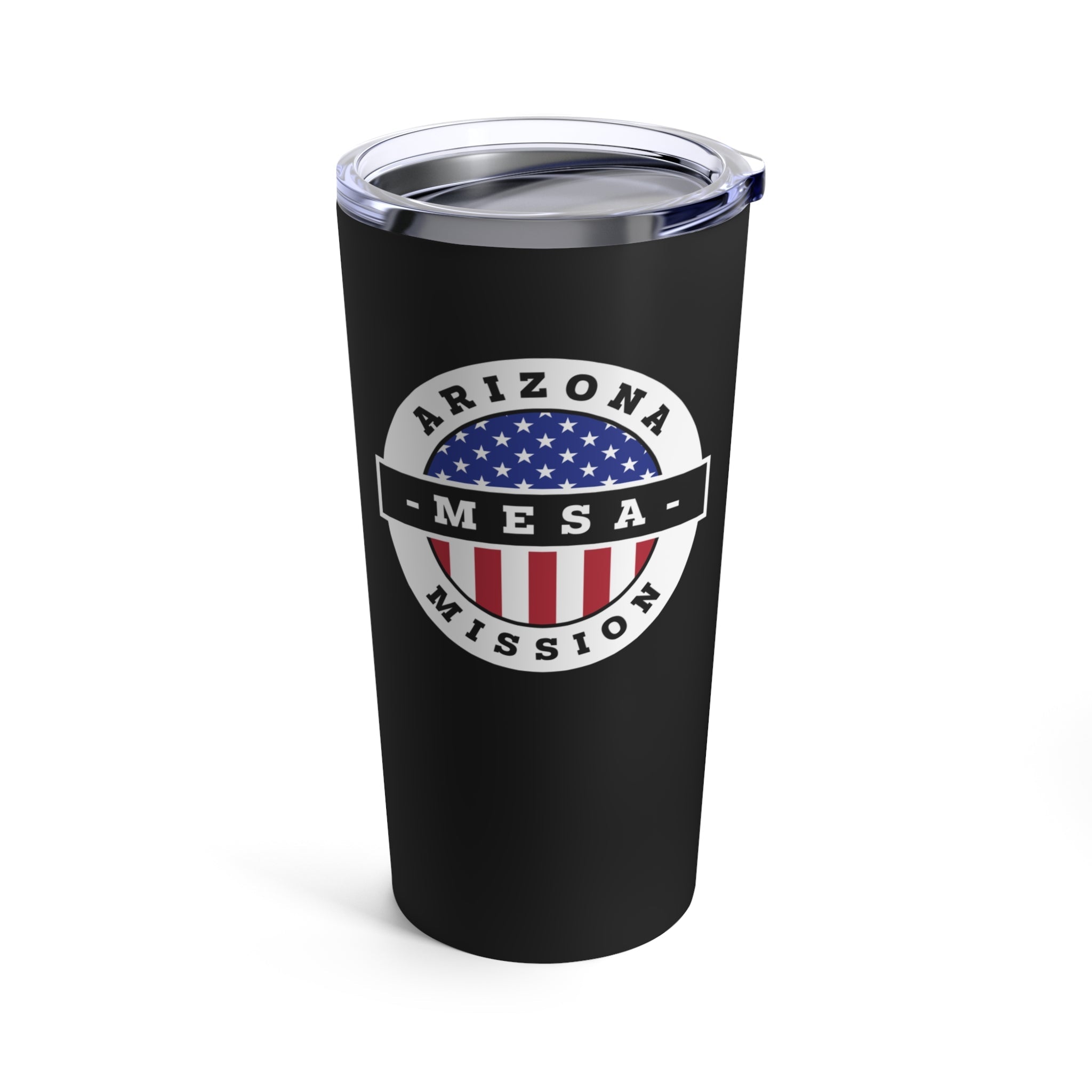 Arizona Mesa Mission USA Flag Logo Tumbler 20oz Black - Latter-Day Saint LDS Missionary Gift - Book of Mormon