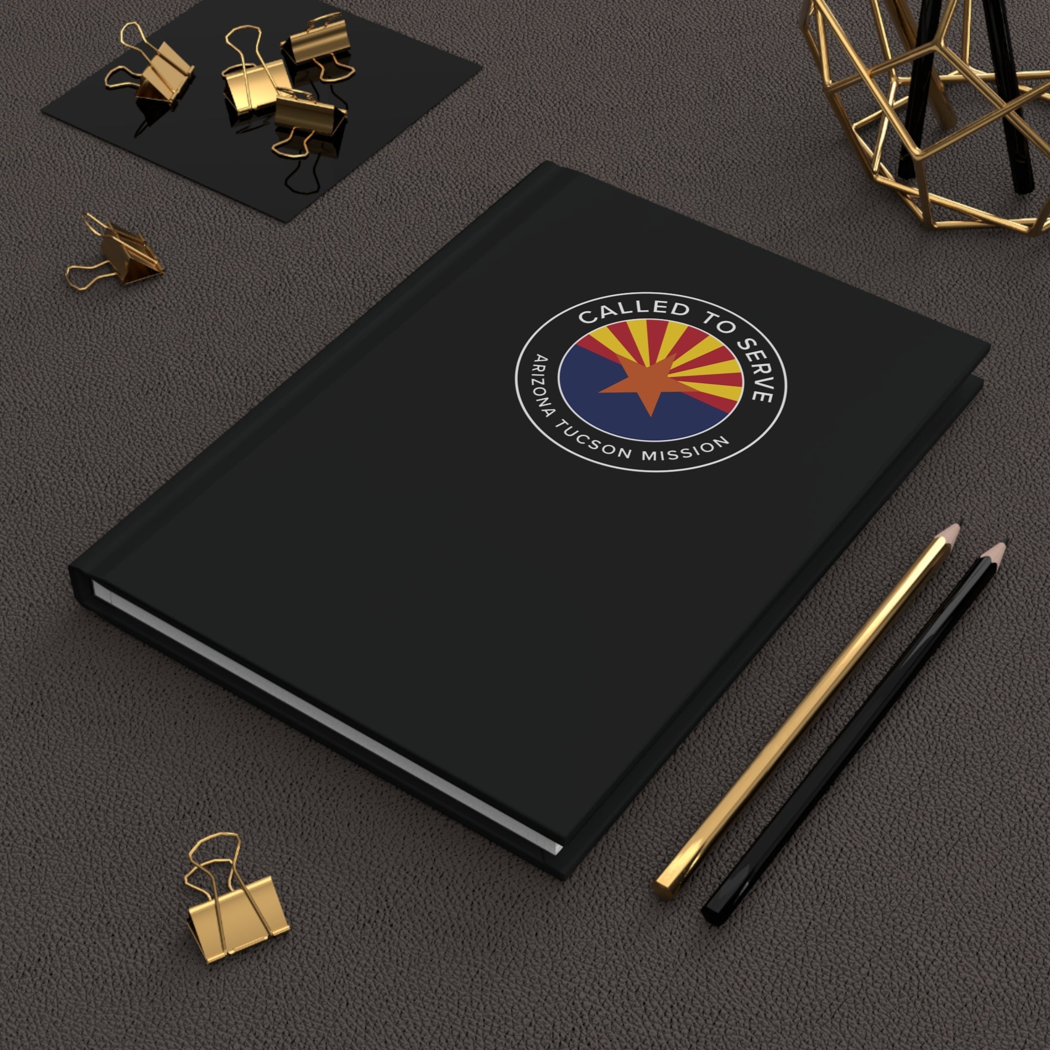 Arizona Tucson Mission Circle Flag Called to Serve Black Hardcover Journal Matte - Mission Wishlist - LDS Missionary Gift Store