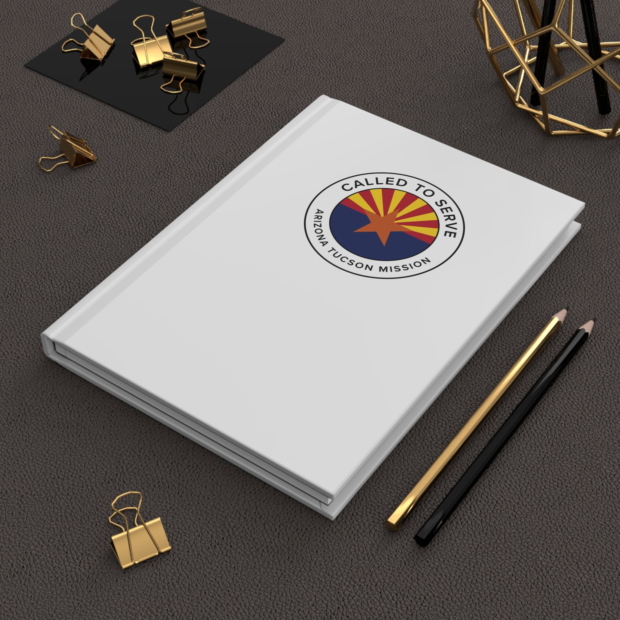 Arizona Tucson Mission Circle Flag Called to Serve White Hardcover Journal Matte - Mission Wishlist - LDS Missionary Gift Store