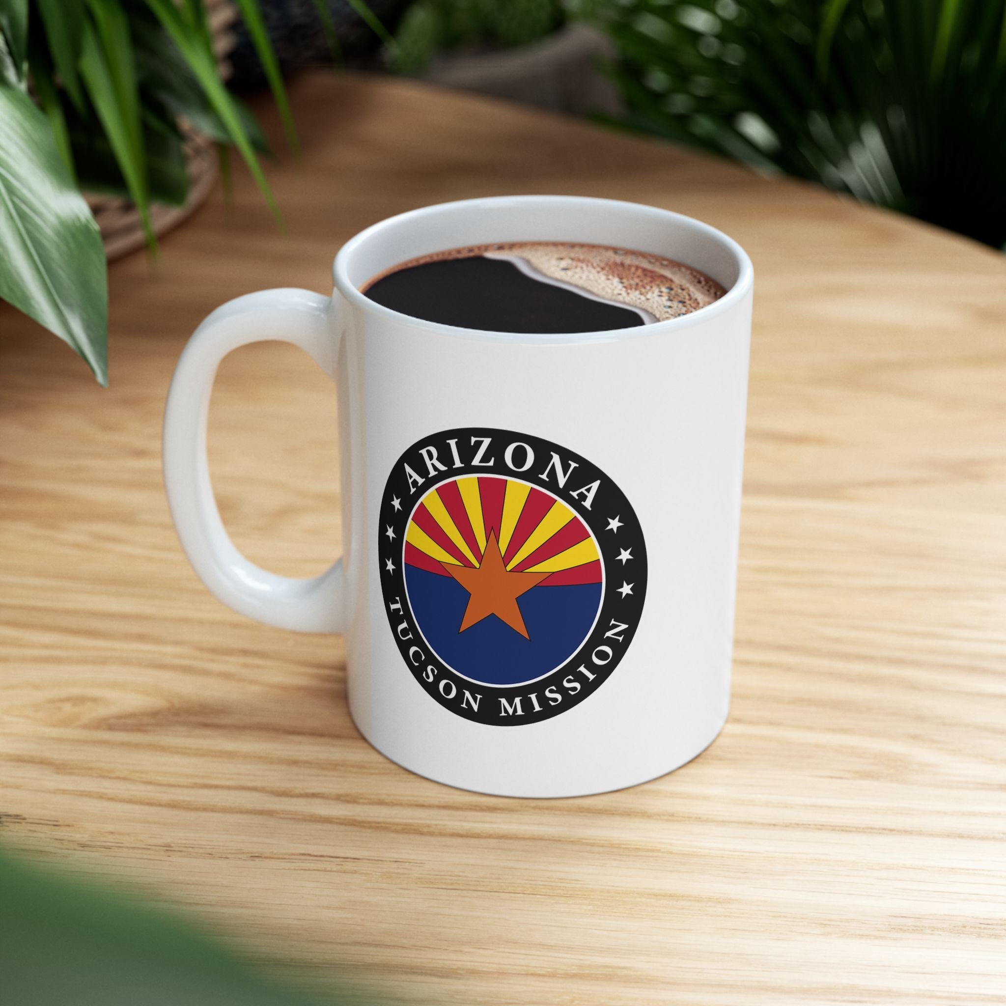 Arizona Tucson Mission State Flag Logo Ceramic Mug White Name - Mission Wishlist - LDS Missionary Gift Store