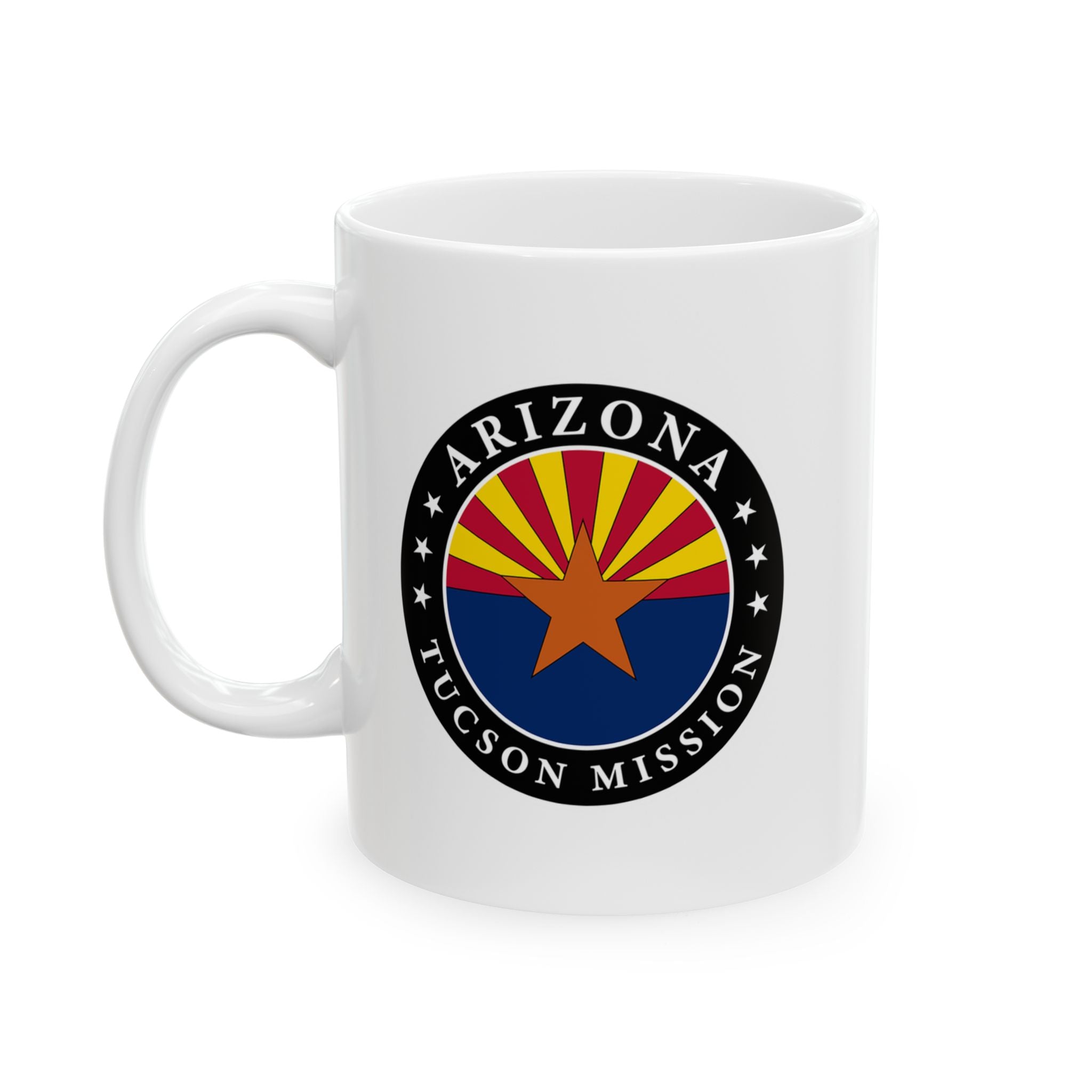 Arizona Tucson Mission State Flag Logo Ceramic Mug White Name - Mission Wishlist - LDS Missionary Gift Store