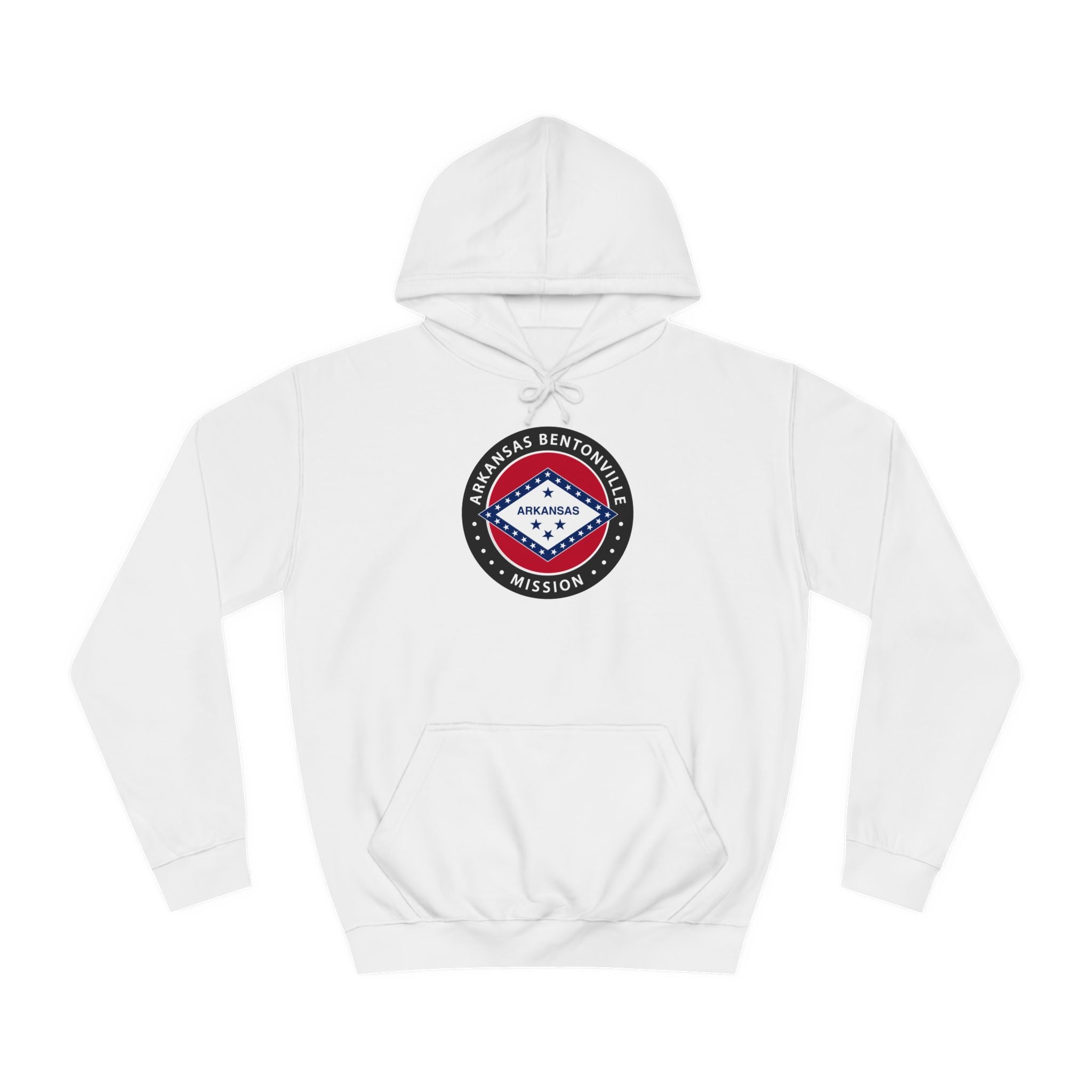 Arkansas Bentonville Mission State Flag Logo (Black Border) College Hoodie - Mission Wishlist - LDS Missionary Gift Store