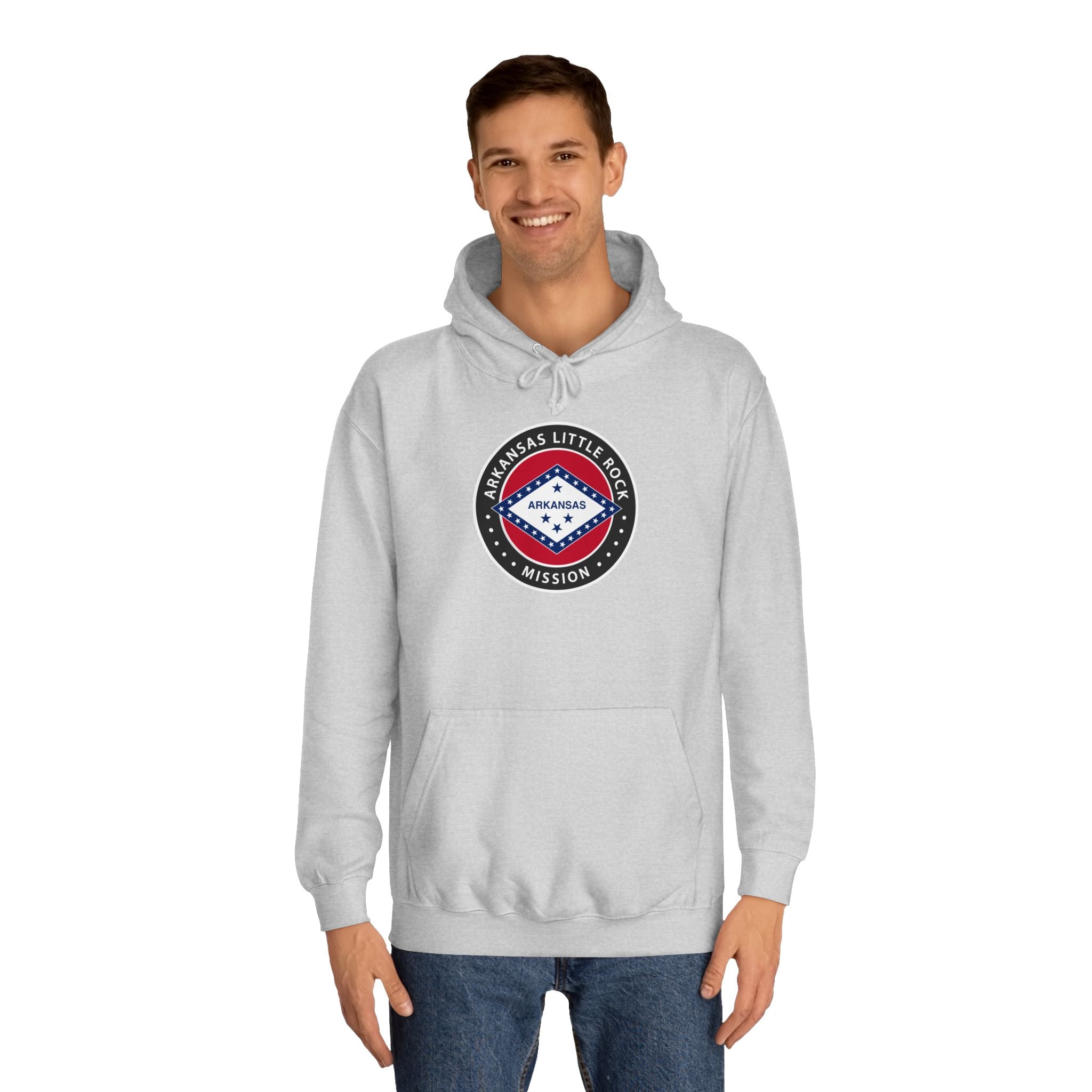 Arkansas Little Rock Mission State Flag Logo (Black Border) College Hoodie - Mission Wishlist - LDS Missionary Gift Store