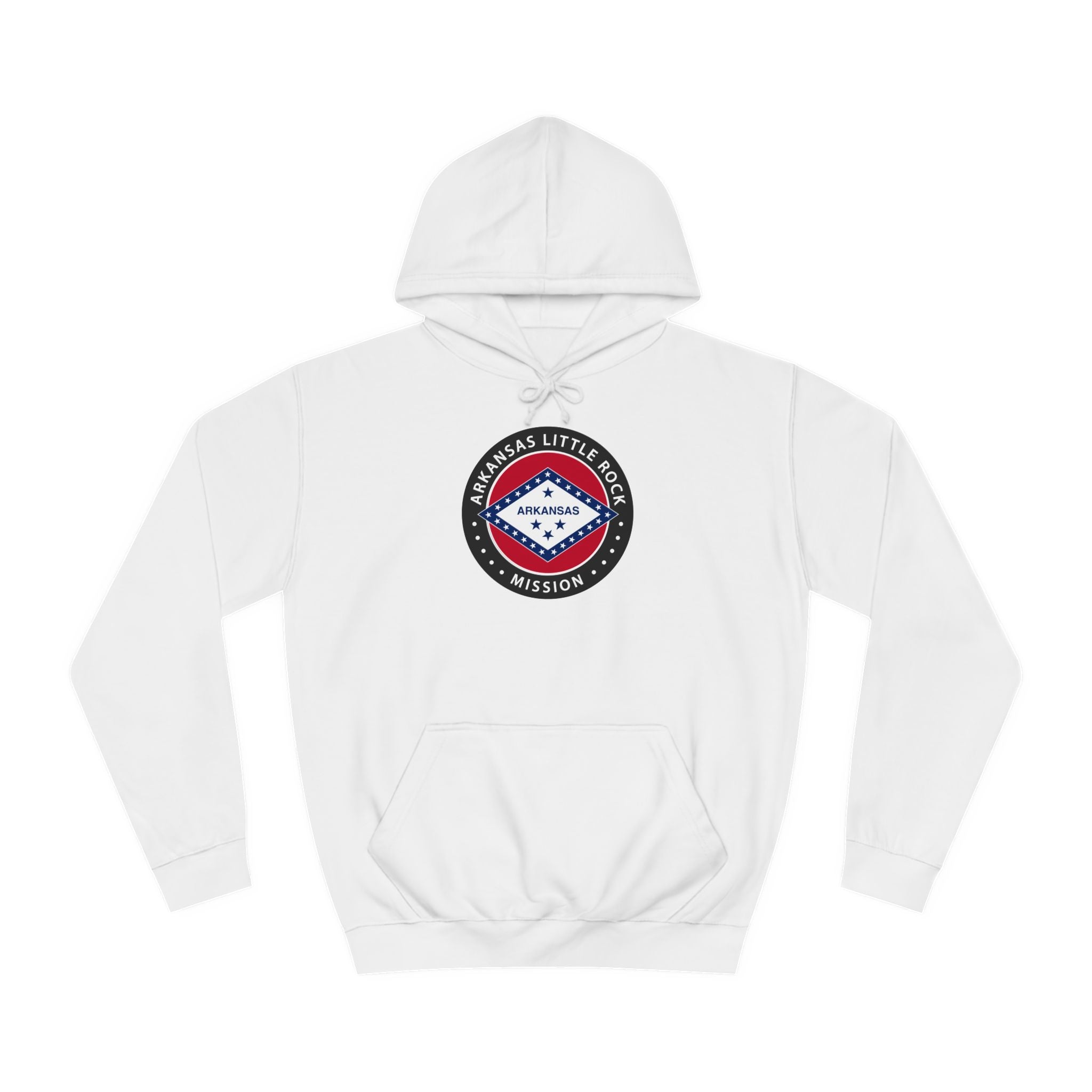 Arkansas Little Rock Mission State Flag Logo (Black Border) College Hoodie - Mission Wishlist - LDS Missionary Gift Store