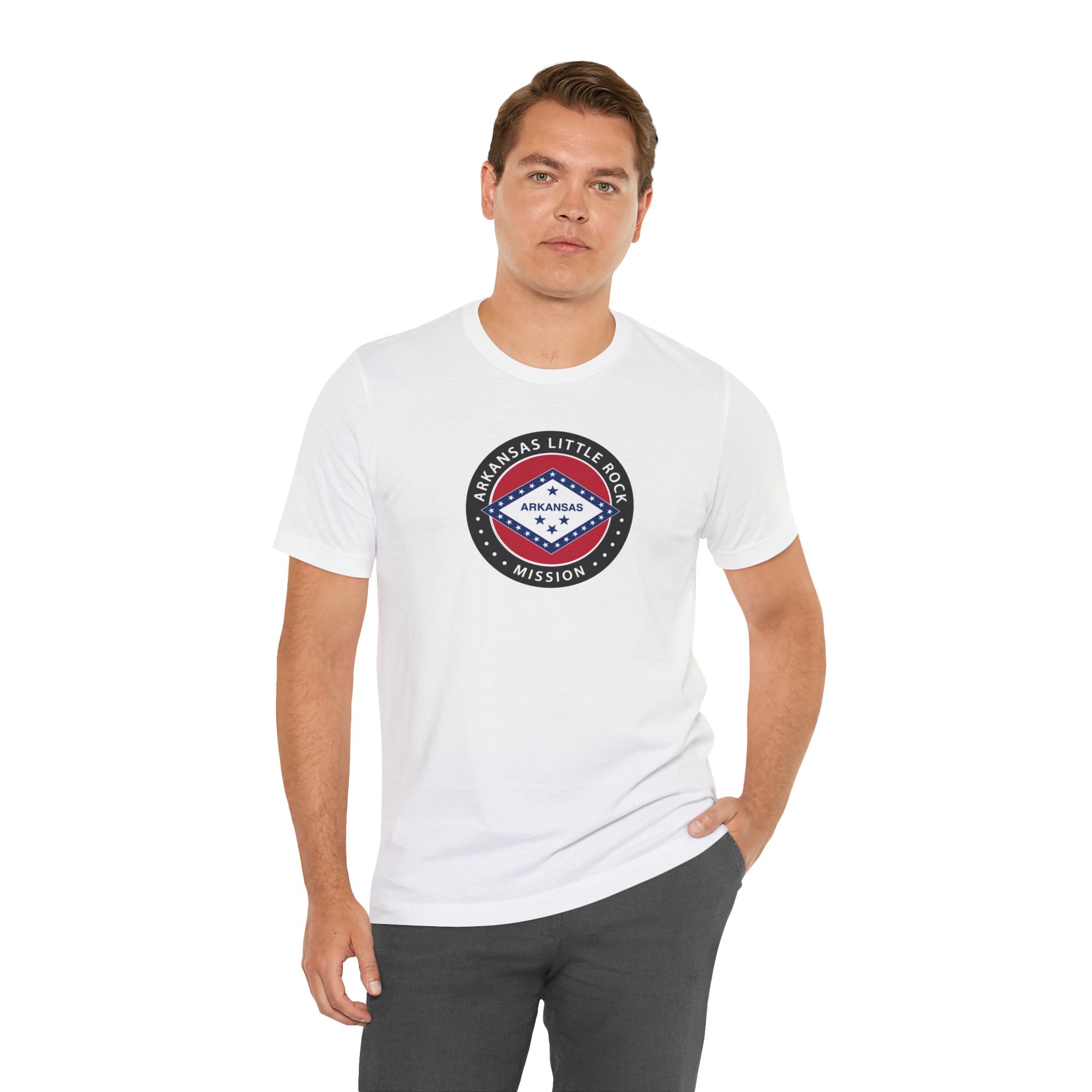 Arkansas Little Rock Mission State Flag Logo (Black Border) T-shirt - Mission Wishlist - LDS Missionary Gift Store