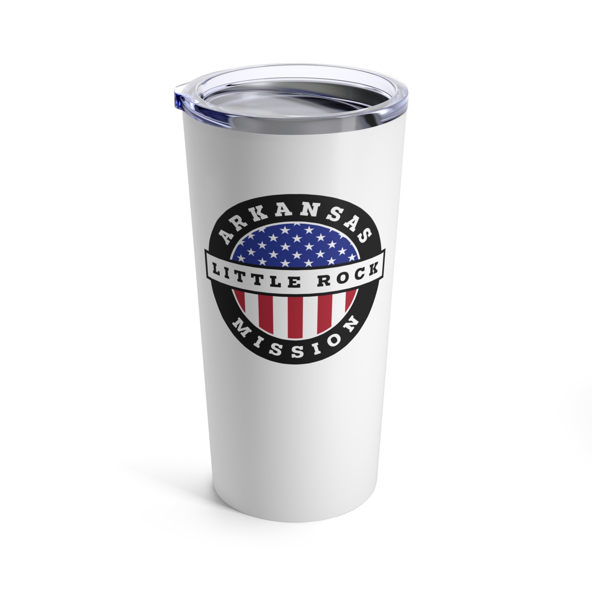 Arkansas Little Rock Mission USA Flag Logo Tumbler 20oz White - Mission Wishlist - LDS Missionary Gift Store