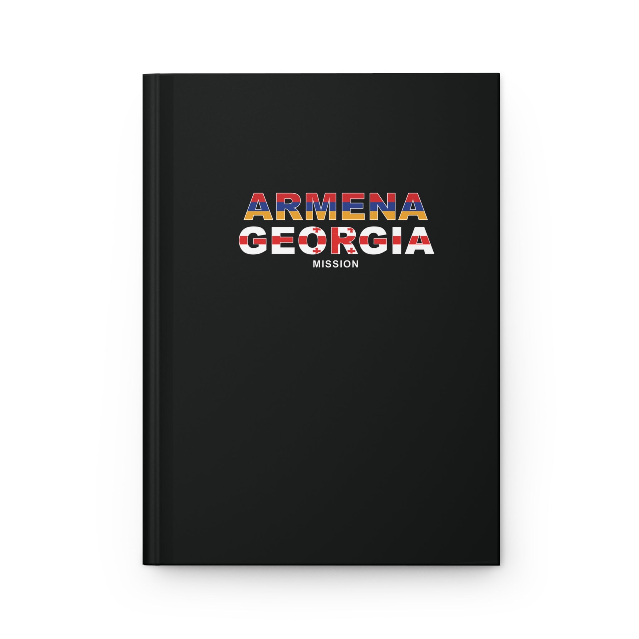 Armenia - Georgia Mission Flag Title Black Hardcover Journal Matte - Latter-Day Saint LDS Missionary Gift - Book of Mormon
