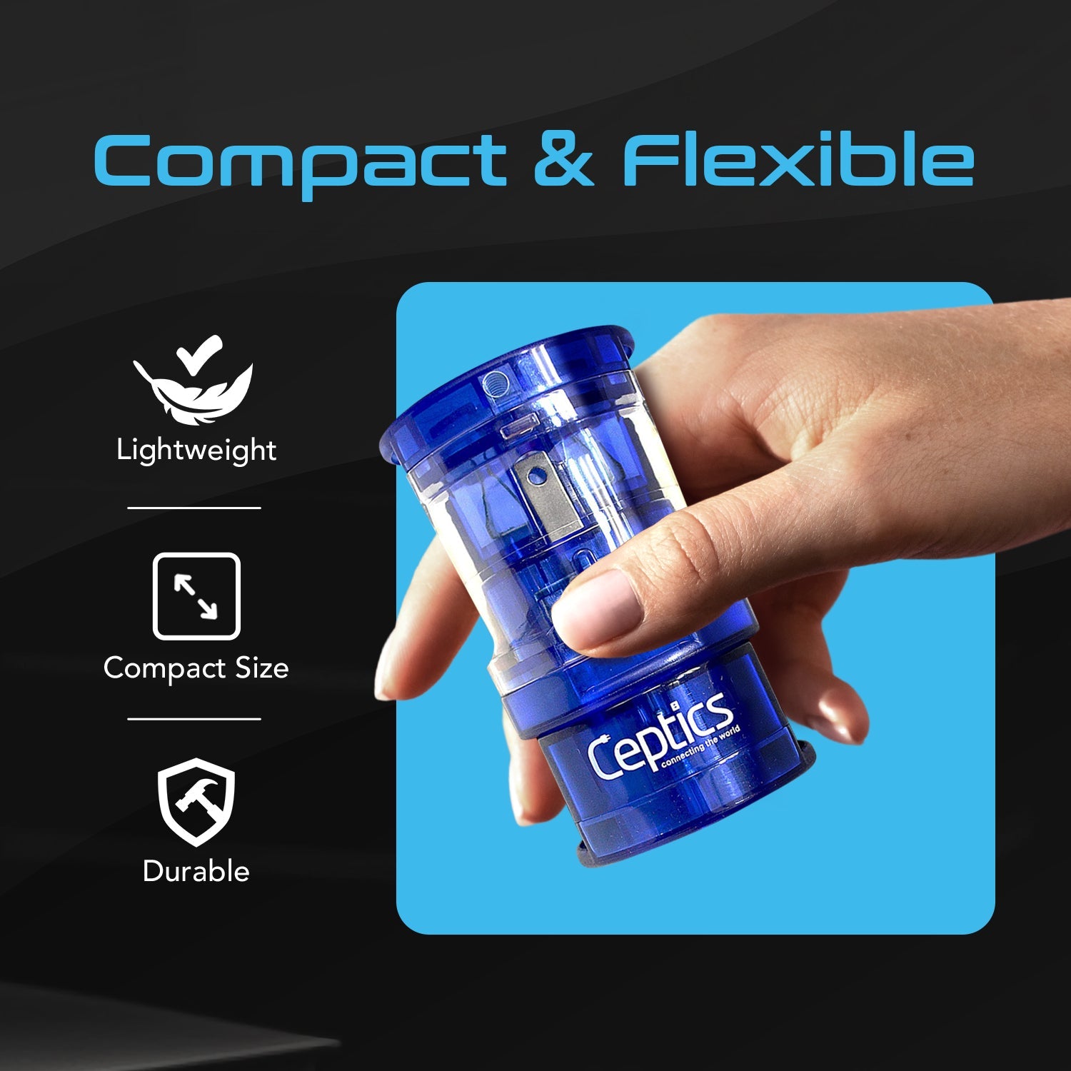 Ceptics Small Size Worldwide International Travel Plug Adapter Kit- 150+ Countries (UP-3K-1)