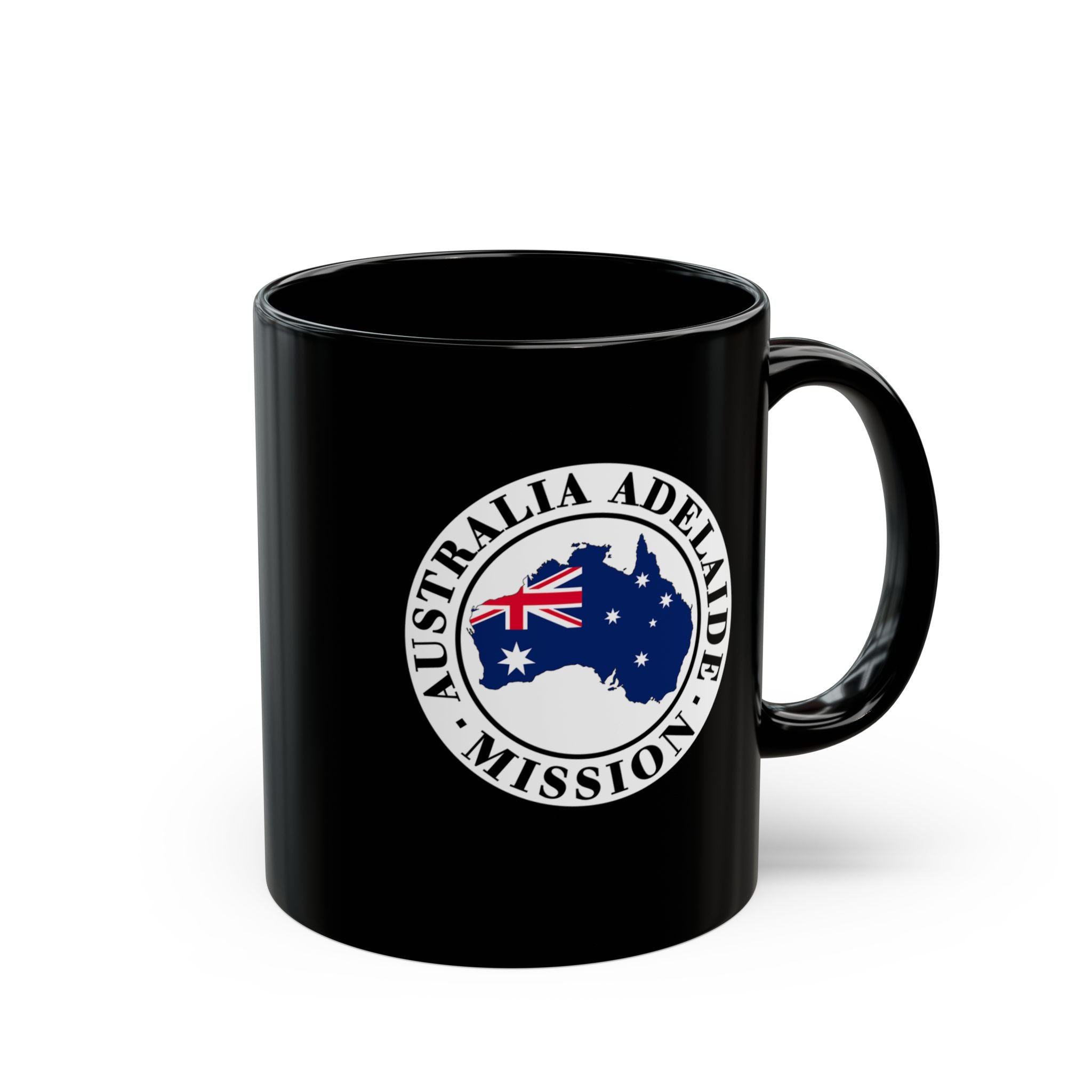 Australia Adelaide Mission Circular Flag Black Ceramic Mug - Mission Wishlist - LDS Missionary Gift Store