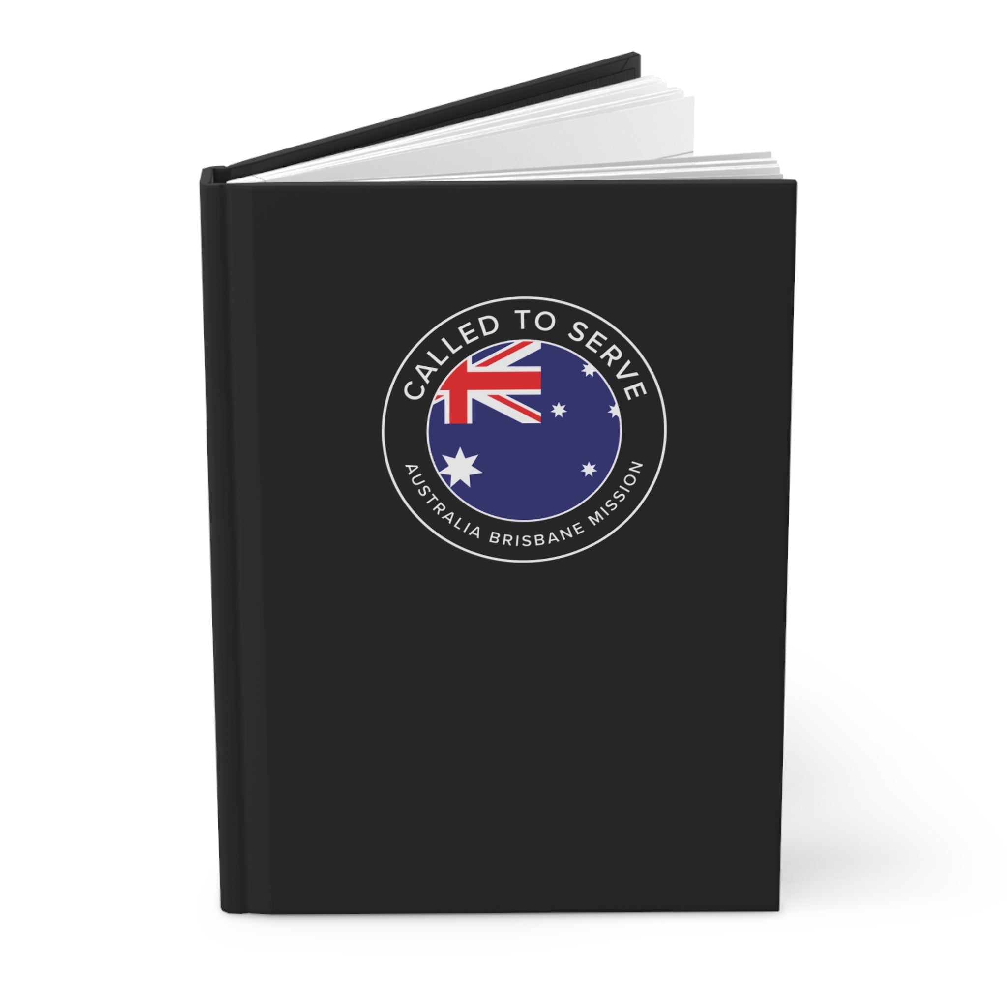Australia Brisbane Mission Circle Flag Called to Serve Black Hardcover Journal Matte - Latter-Day Saint LDS Missionary Gift - Book of Mormon
