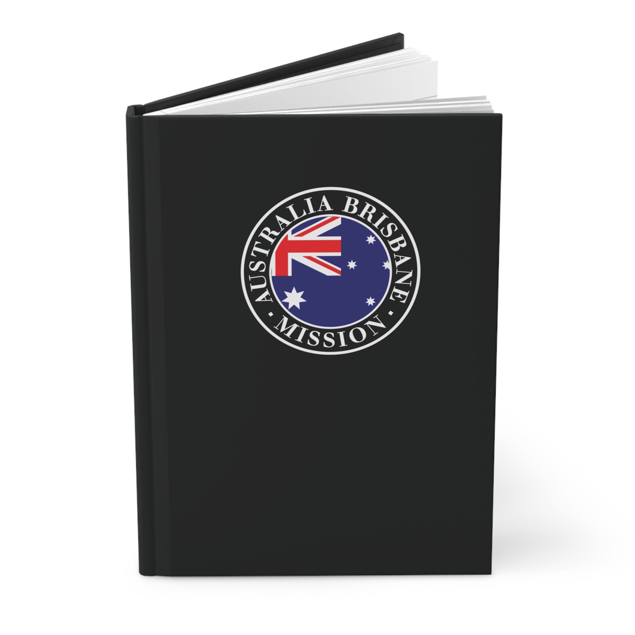 Australia Brisbane Mission Logo Design Black Hardcover Journal Matte - Latter-Day Saint LDS Missionary Gift - Book of Mormon