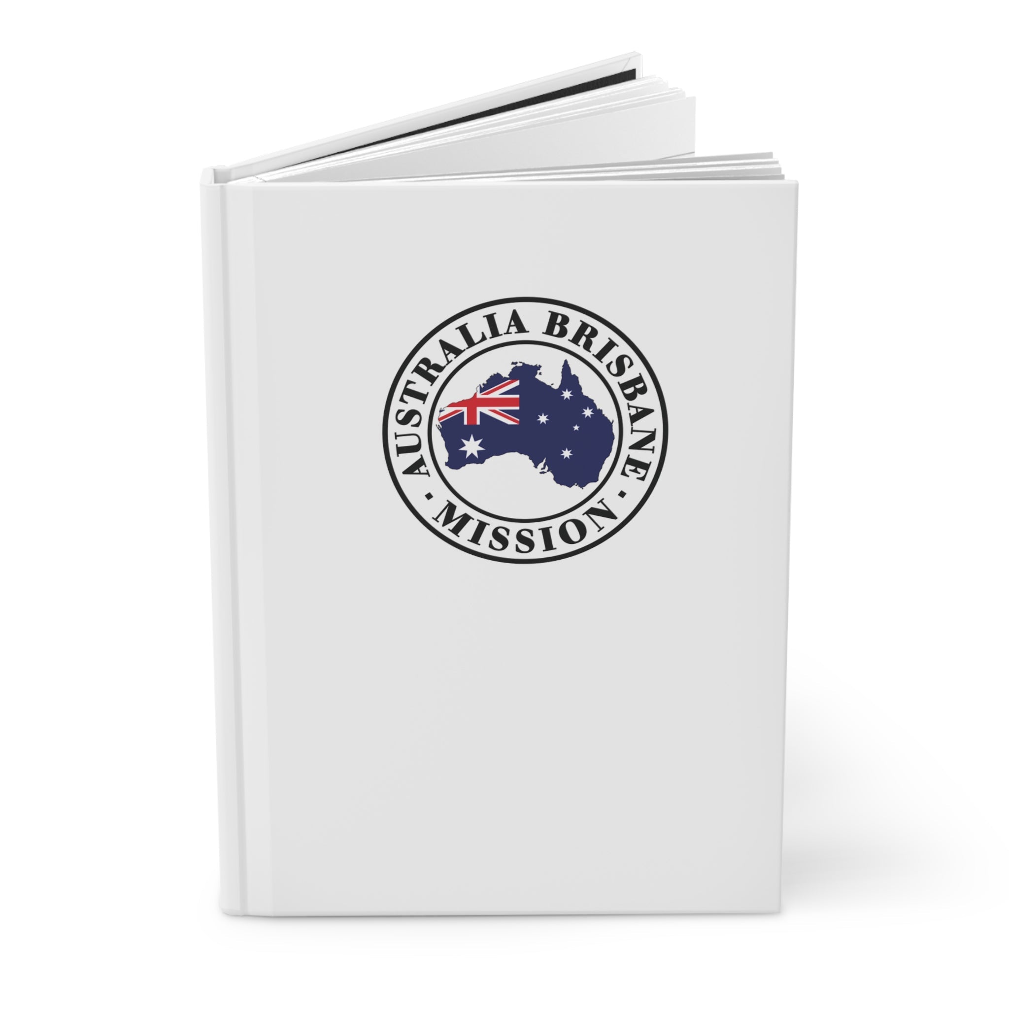 Australia Brisbane Mission Logo Design White Hardcover Journal Matte - Latter-Day Saint LDS Missionary Gift - Book of Mormon