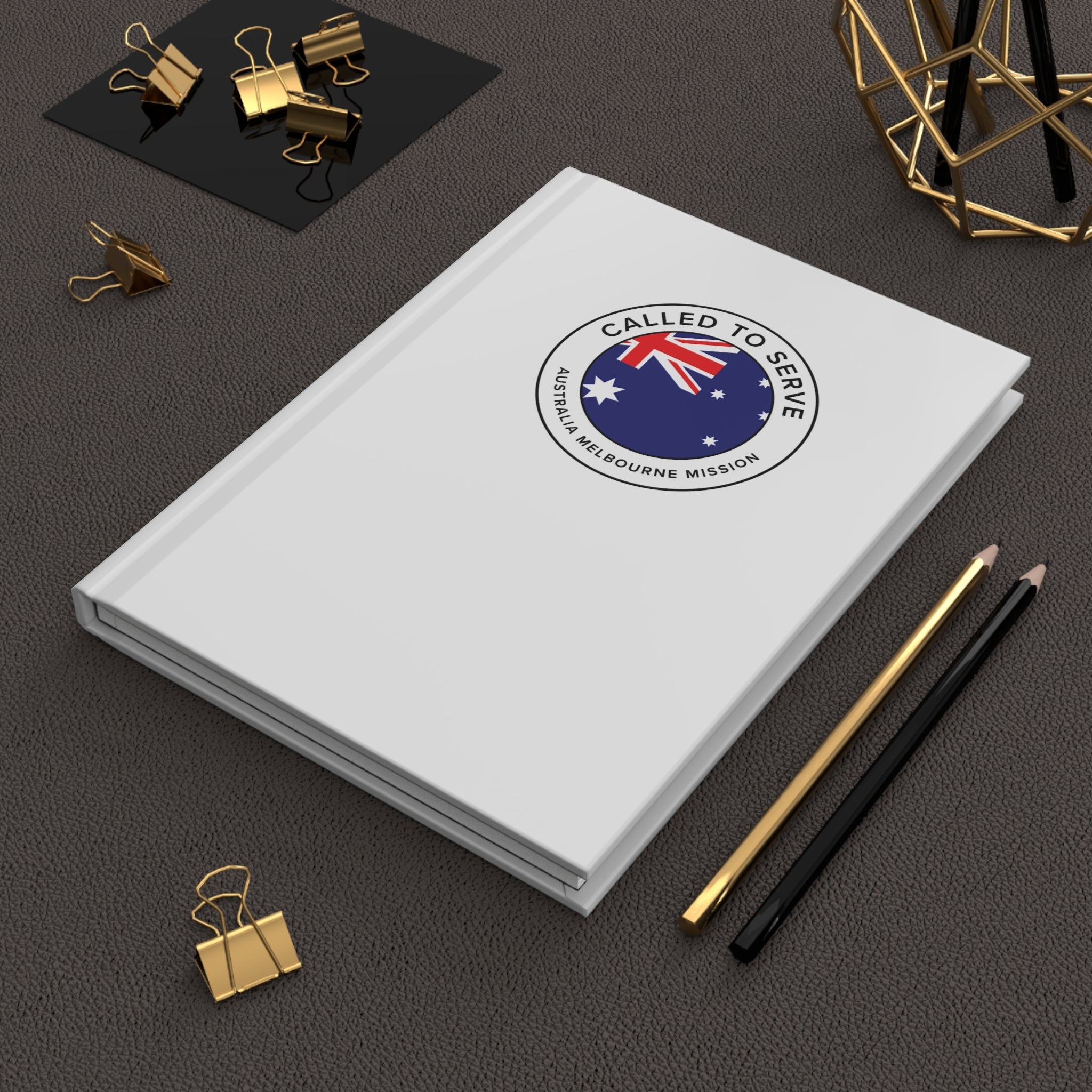 Australia Melbourne Mission Circle Flag Called to Serve White Hardcover Journal Matte - Mission Wishlist - LDS Missionary Gift Store