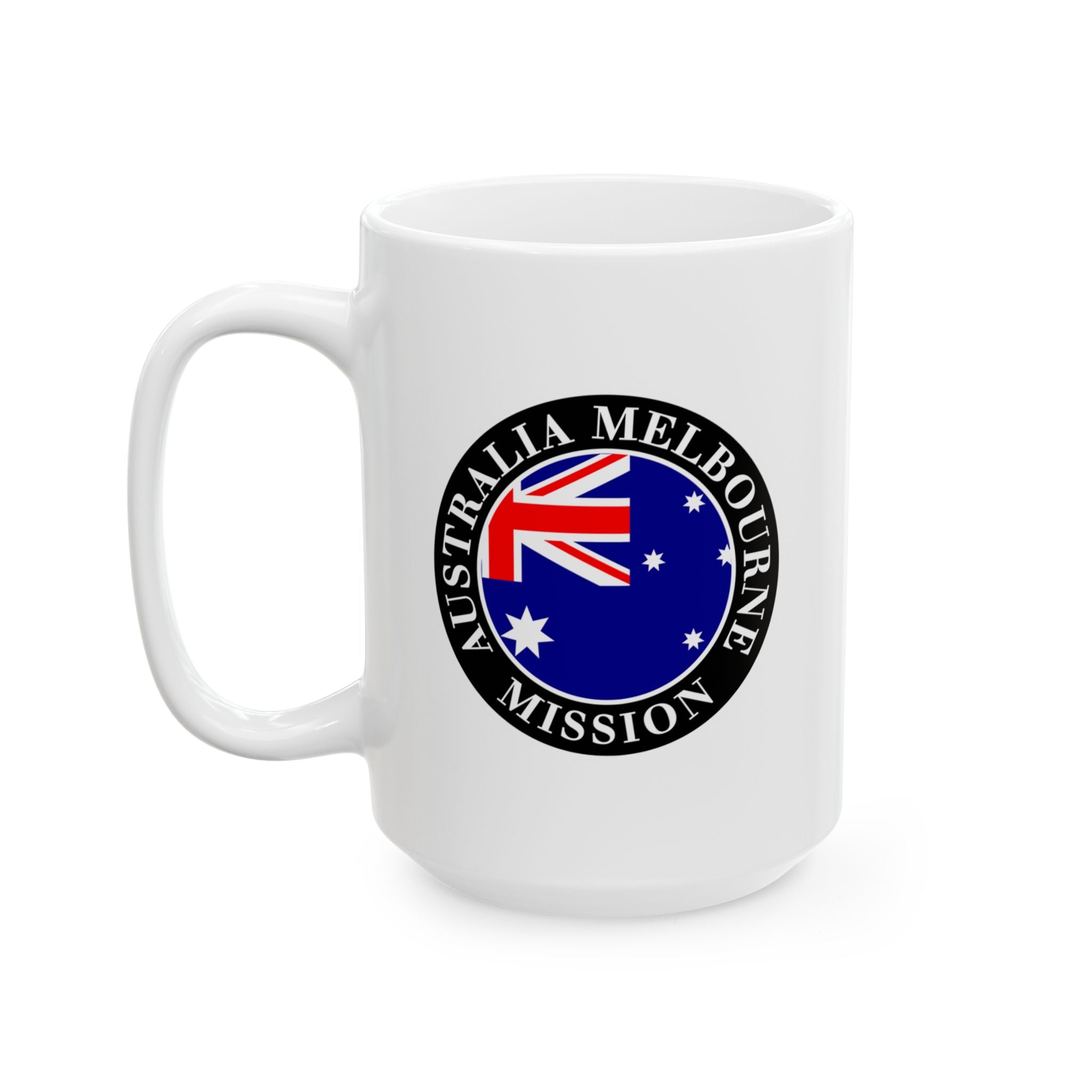 Australia Melbourne Mission Circular Flag White Ceramic Mug - Mission Wishlist - LDS Missionary Gift Store