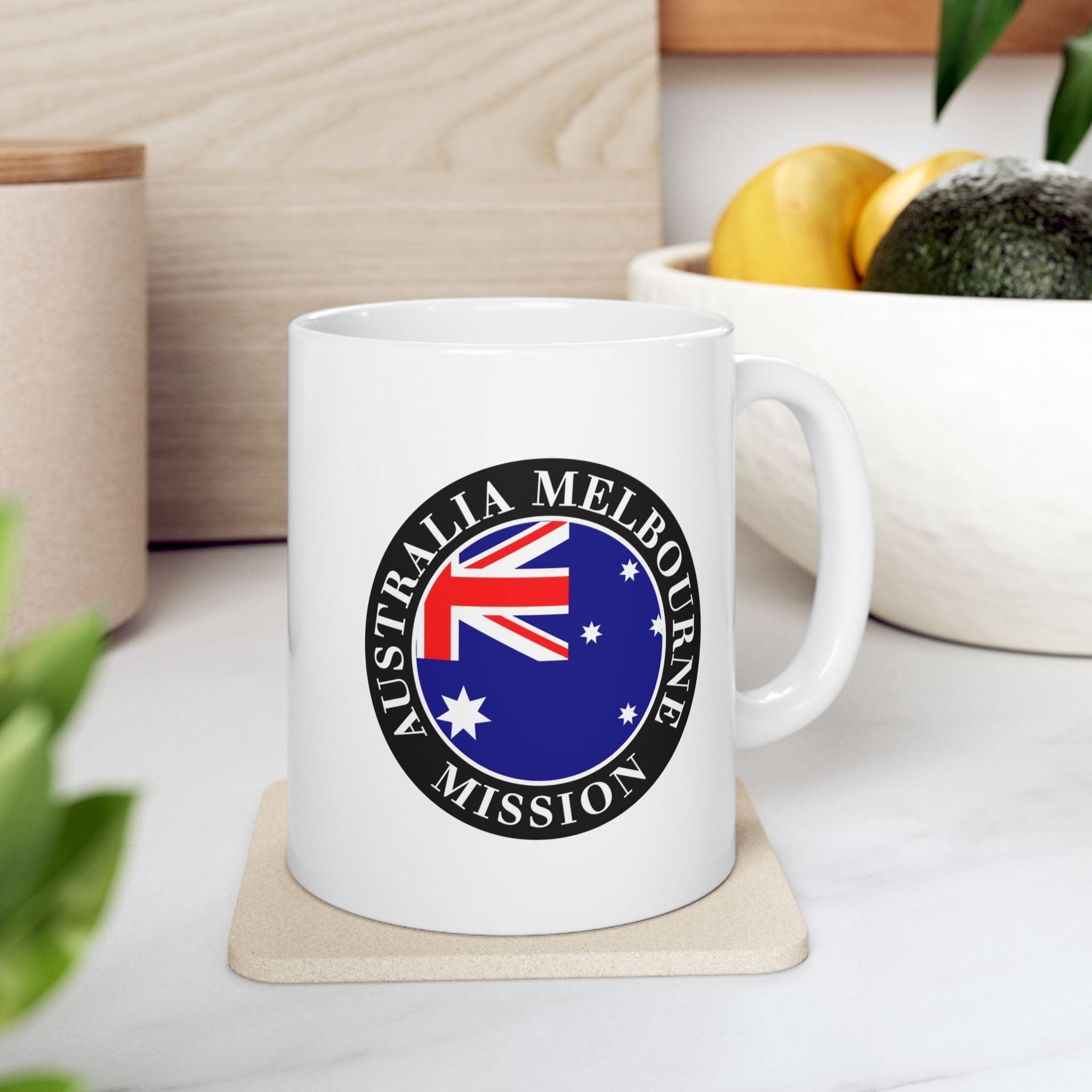 Australia Melbourne Mission Circular Flag White Ceramic Mug - Mission Wishlist - LDS Missionary Gift Store