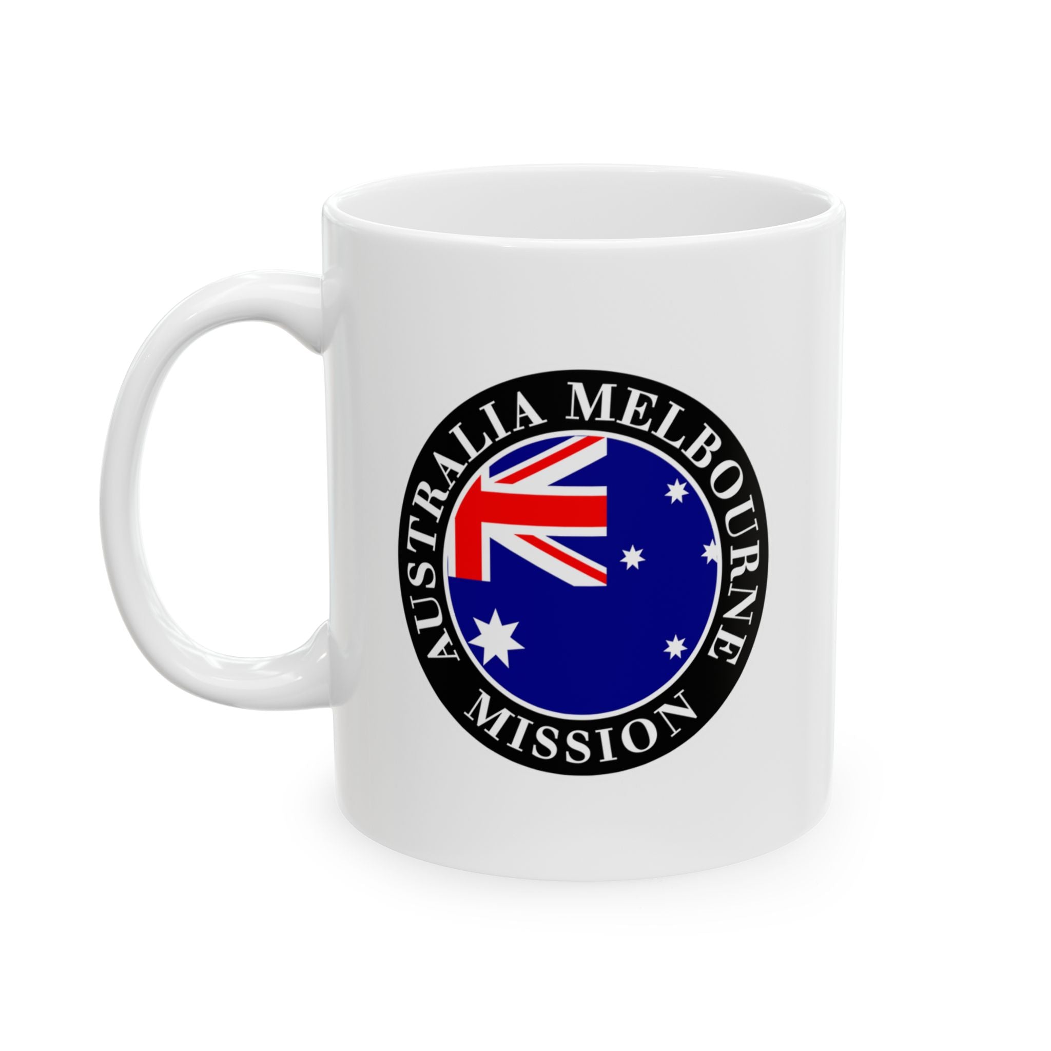Australia Melbourne Mission Circular Flag White Ceramic Mug - Mission Wishlist - LDS Missionary Gift Store