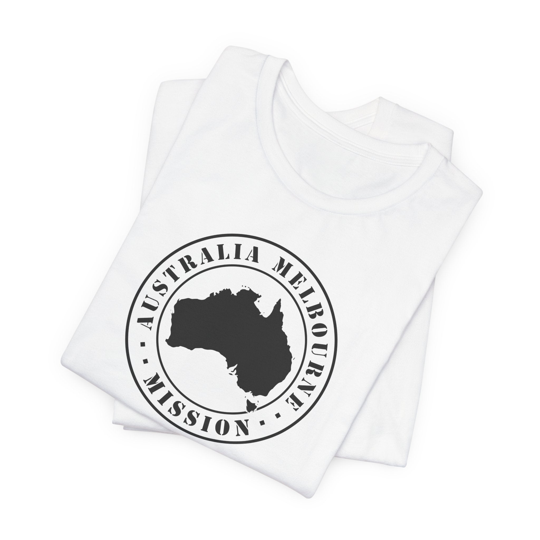 Australia Melbourne Mission Circular Monochrome Logo T-Shirt - Mission Wishlist - LDS Missionary Gift Store