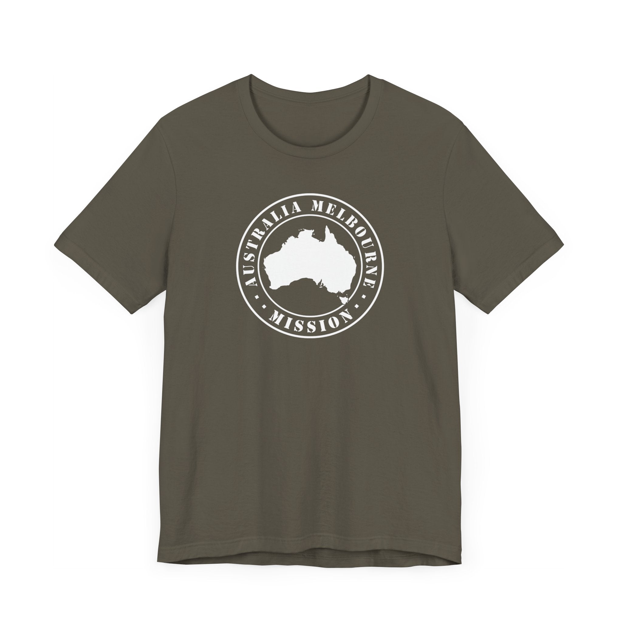 Australia Melbourne Mission Circular Monochrome Logo T-Shirt - Mission Wishlist - LDS Missionary Gift Store