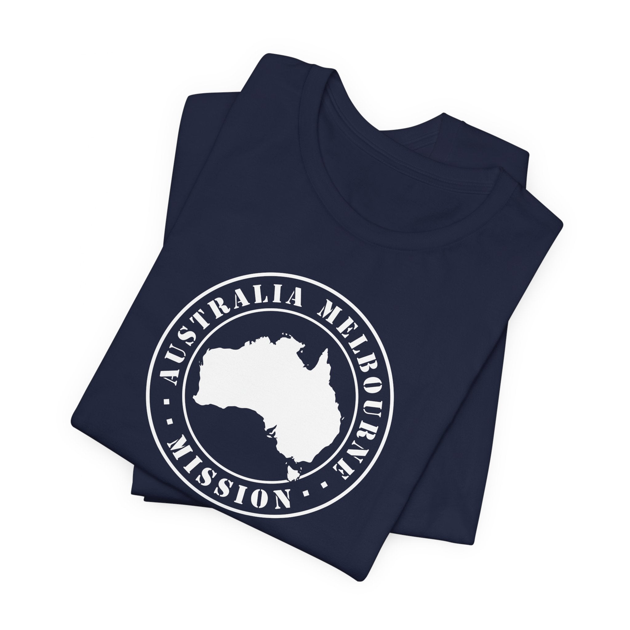 Australia Melbourne Mission Circular Monochrome Logo T-Shirt - Mission Wishlist - LDS Missionary Gift Store