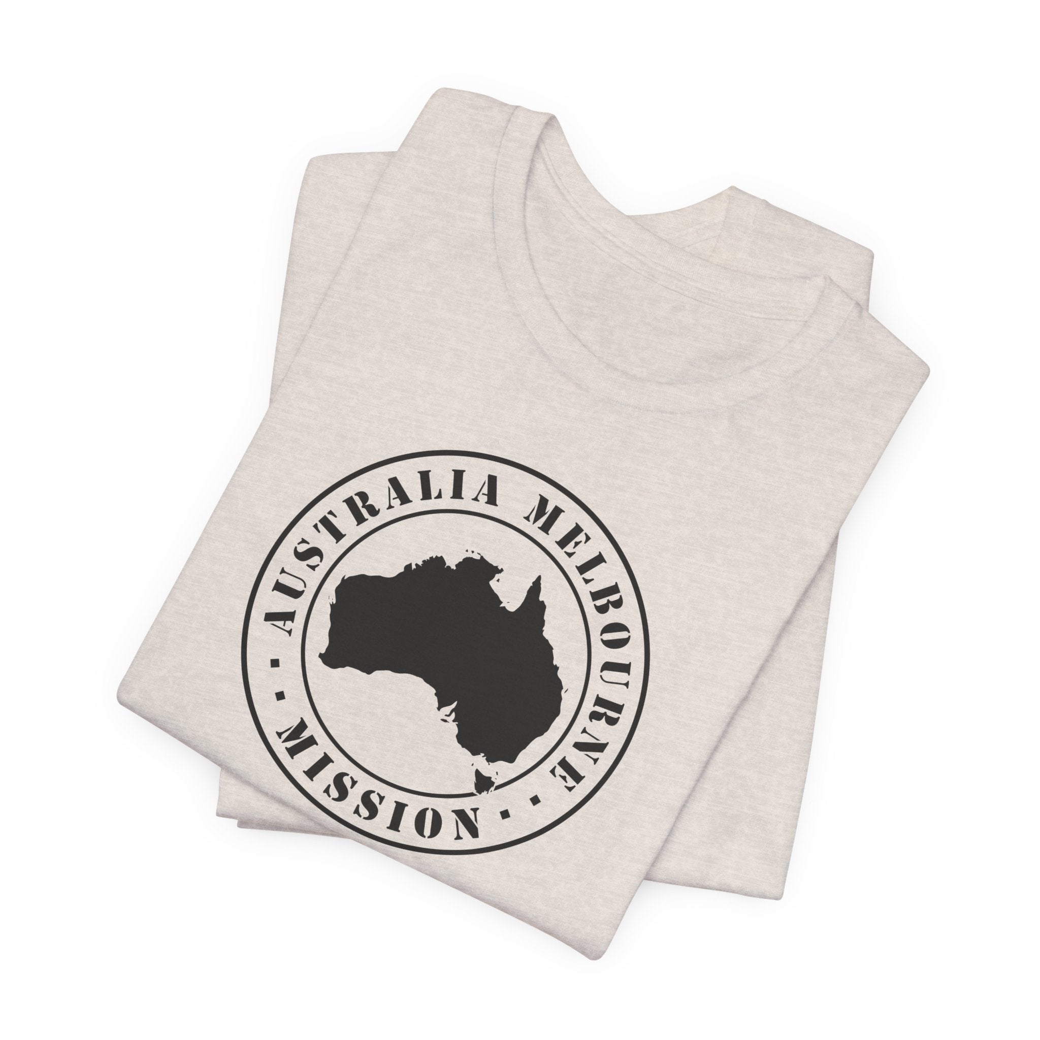Australia Melbourne Mission Circular Monochrome Logo T-Shirt - Mission Wishlist - LDS Missionary Gift Store